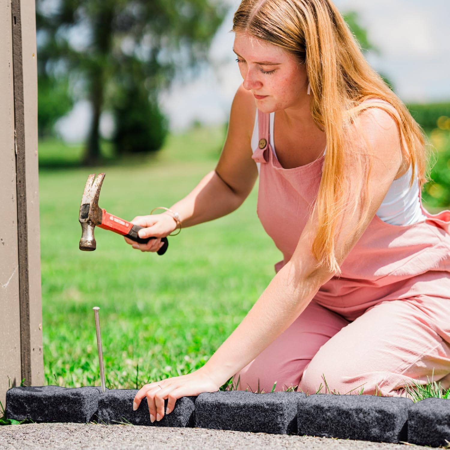Landscape Edging | Garden Edging Border | Faux Stone Bricks for Lawn edging, Flower beds, Pathways & Yard Edging