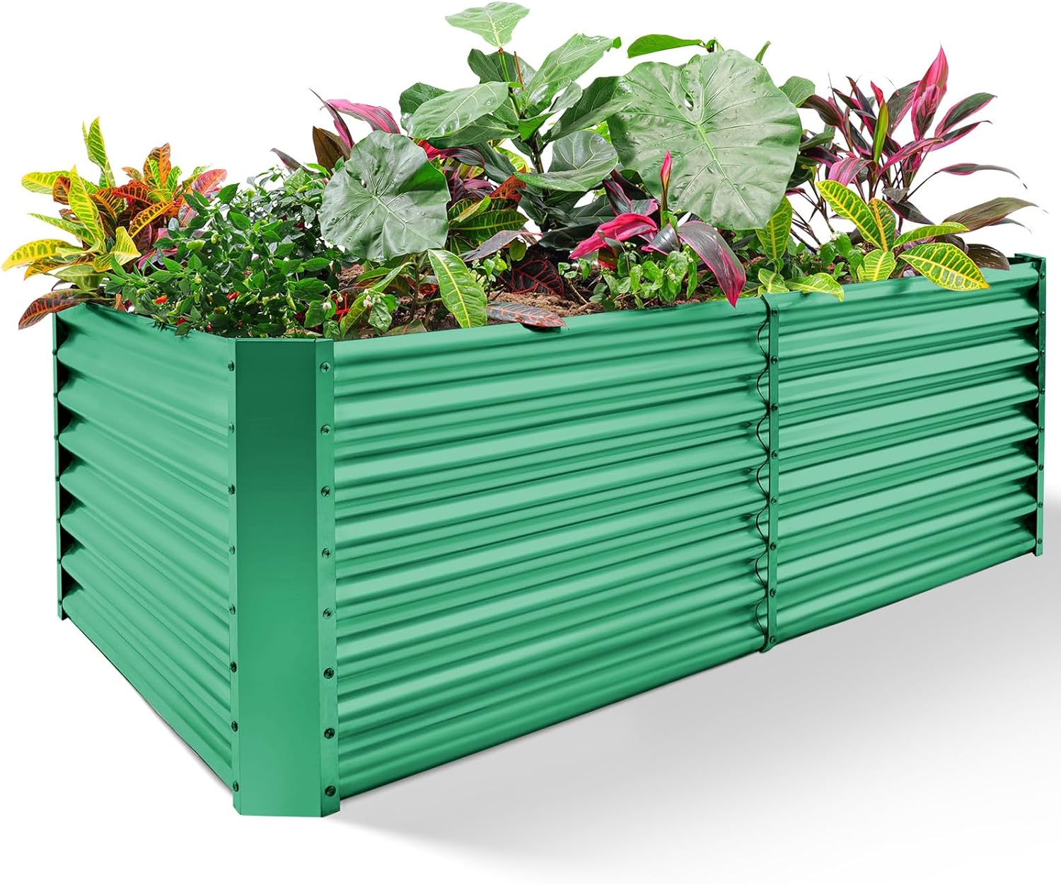 Galvanized Raised Garden Bed, Planter Boxes Outdoor, Raised Garden Beds Outdoor for Vegetables, Flowers, Herbs