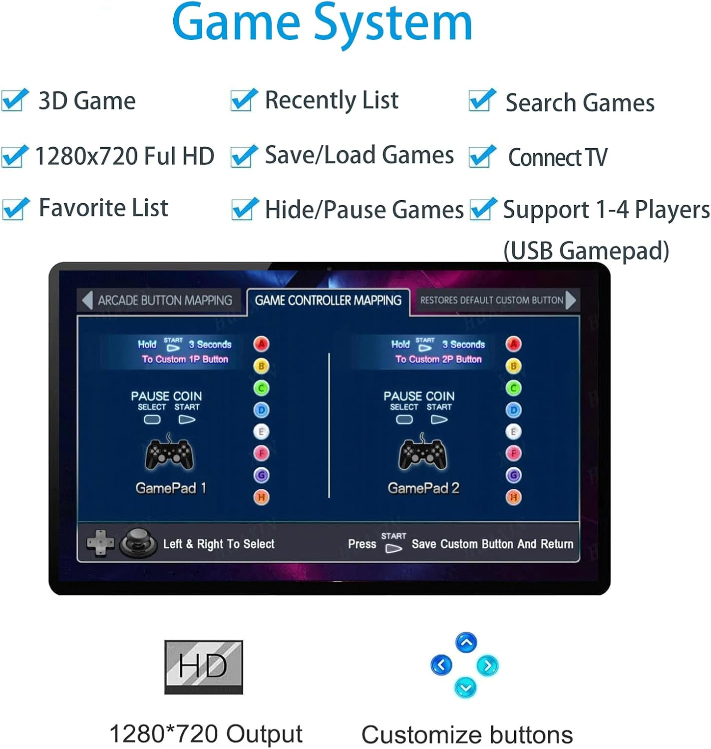 26800 in 1 Hand-held Portable Arcade Game Console 17.5-inch HD Screen Dual Players 3D Matal Box DX