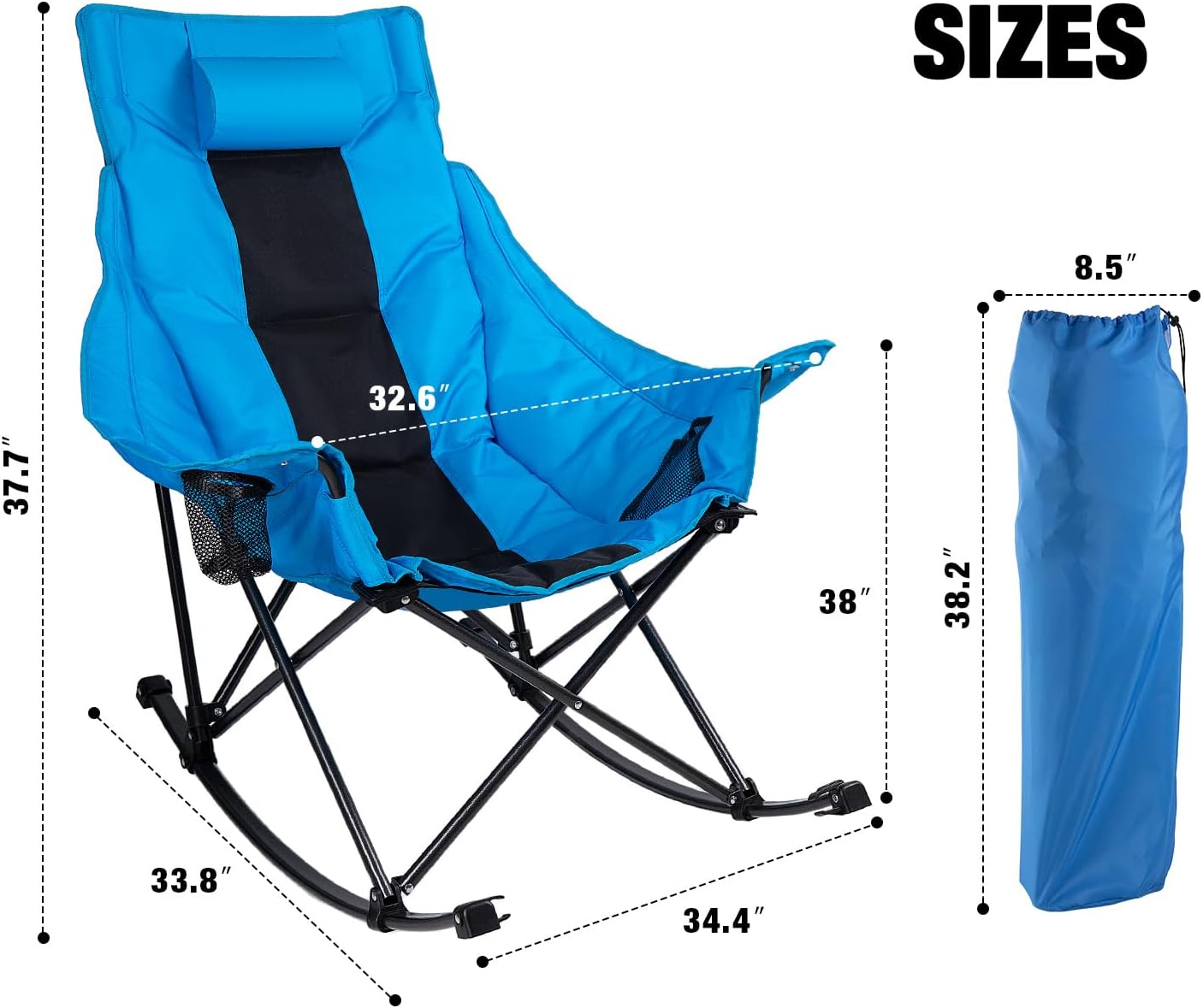 Outdoor Folding Rocking Camping Chair for Adults
