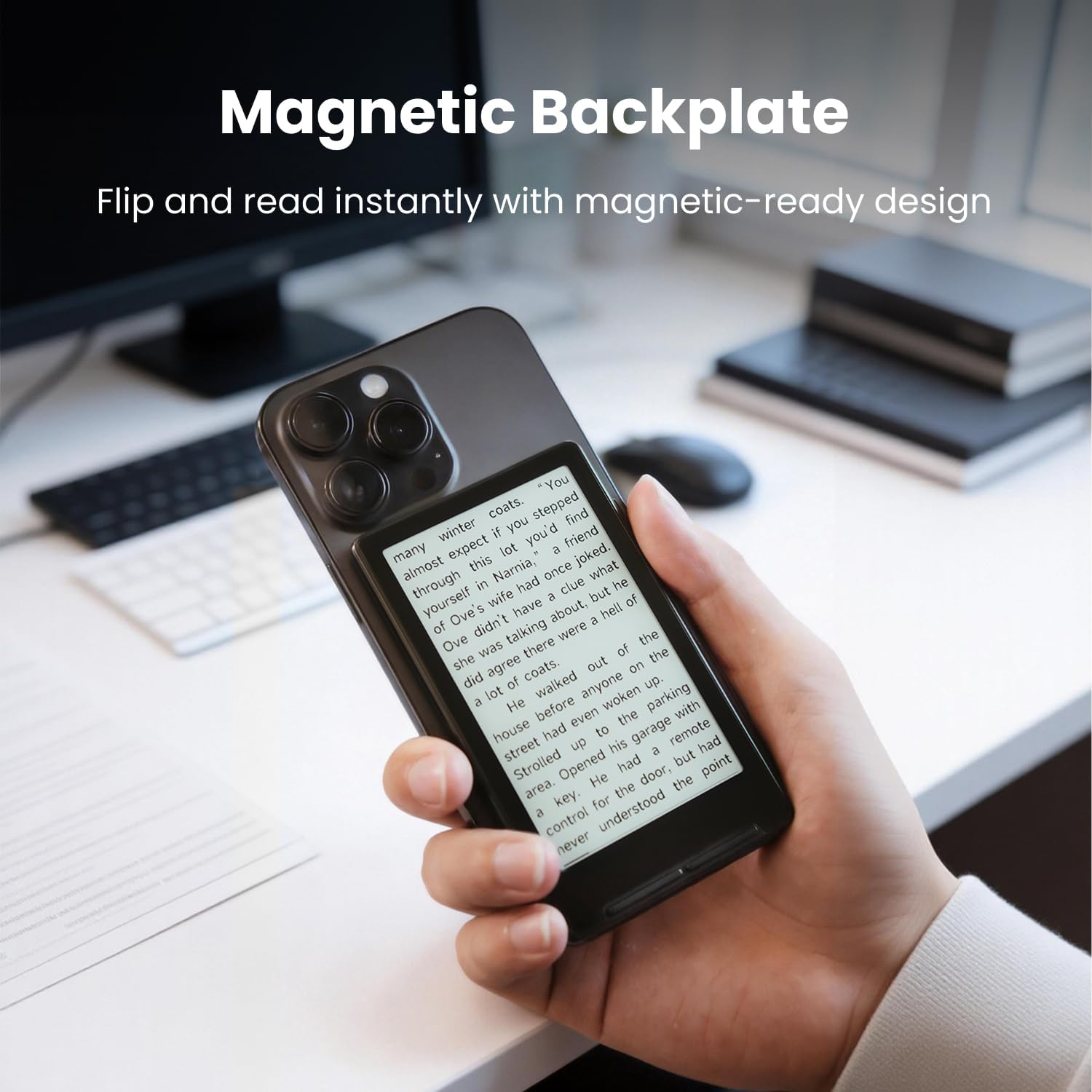 X4 E-Book Reader, 4.3" Portable Pocket E-Ink eReader with Physical Page-Turn Buttons, Ultra-Thin 0.23 inch&2.72 oz, Magnetic-Ready Design,Distraction-Free Reading, 16GB Storage, Frost White