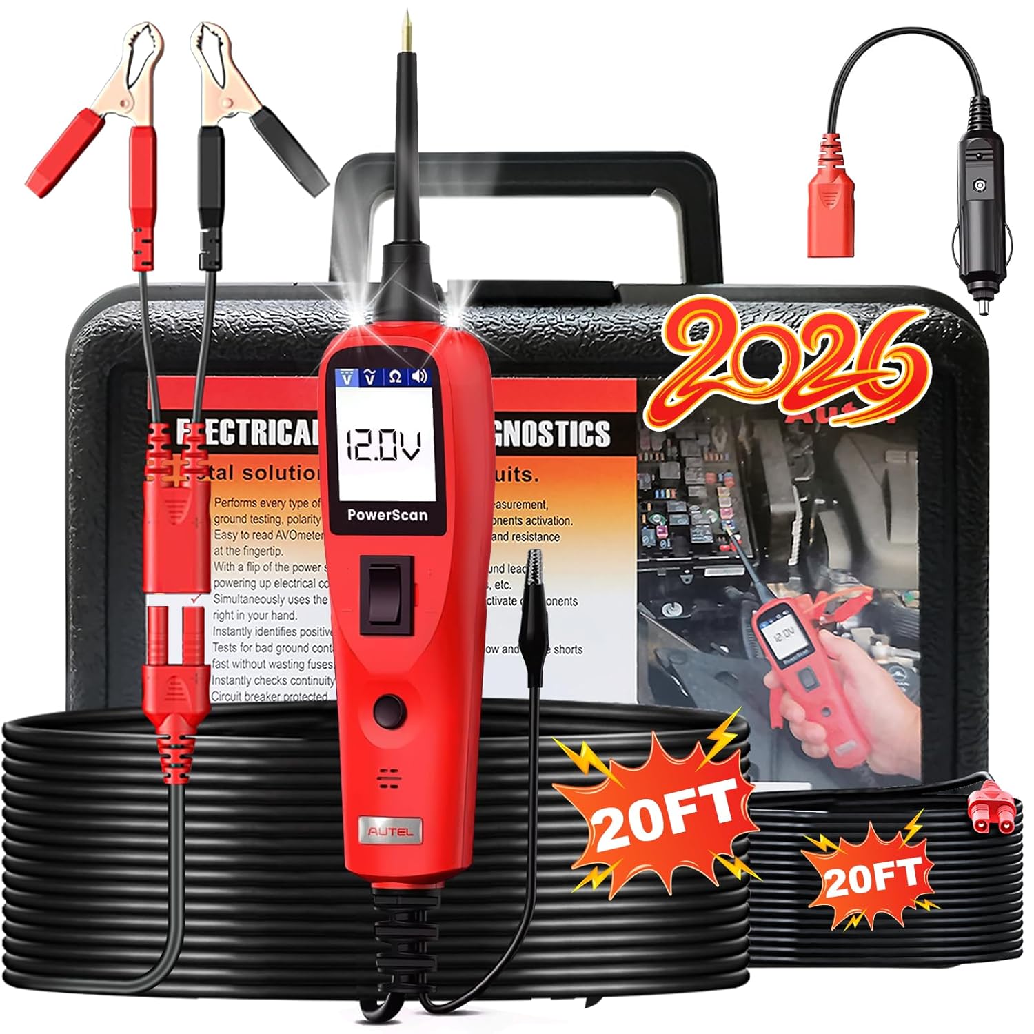 Professional Automotive 12V/24V Power Circuit Probe System Kit