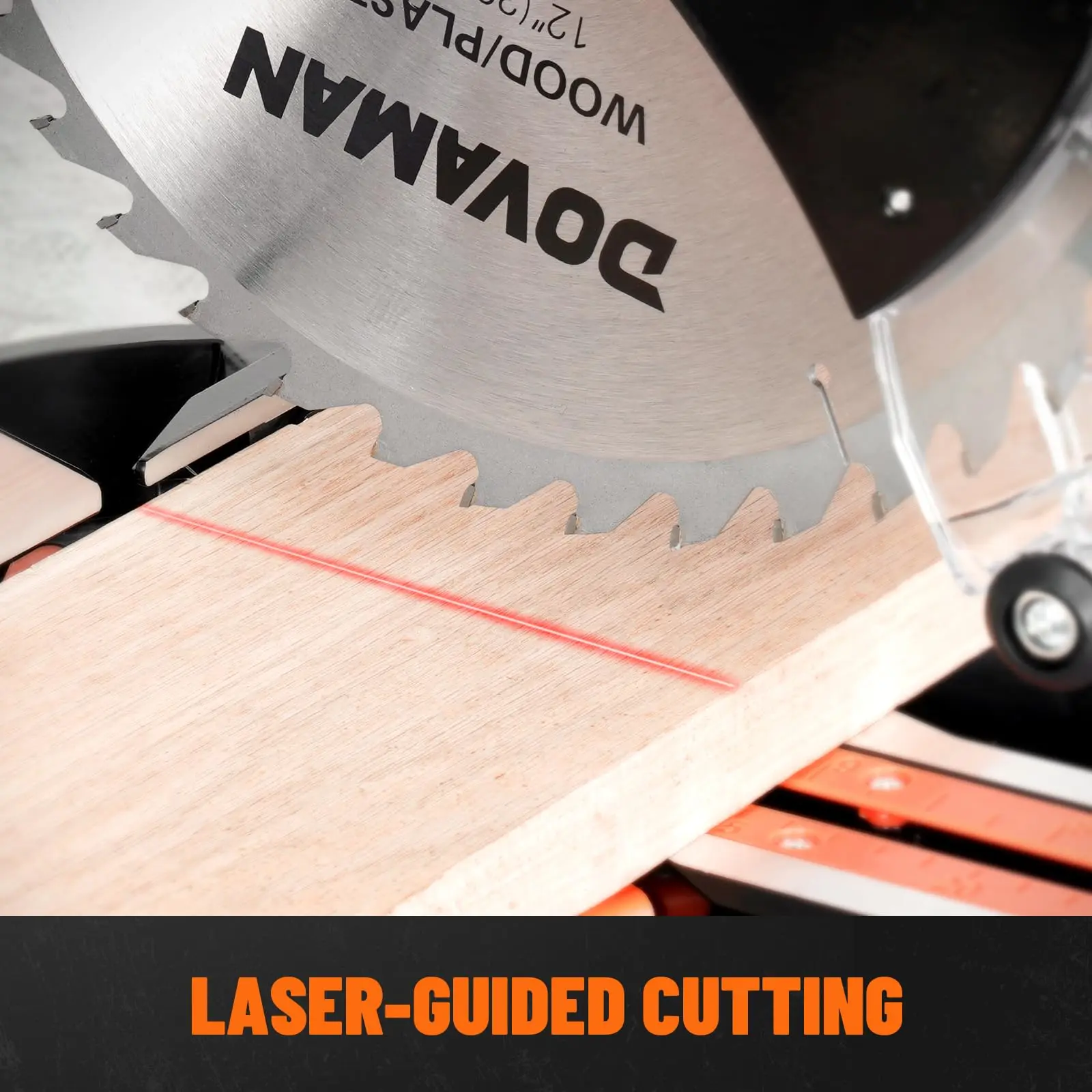 12 Inch Dual-Bevel Miter Saw 15-Amp 3800RPM, Ambidextrous Operation, 4.2x13in Cutting Capacity, Laser Guide, 0-45° Bevel & Miter Cut