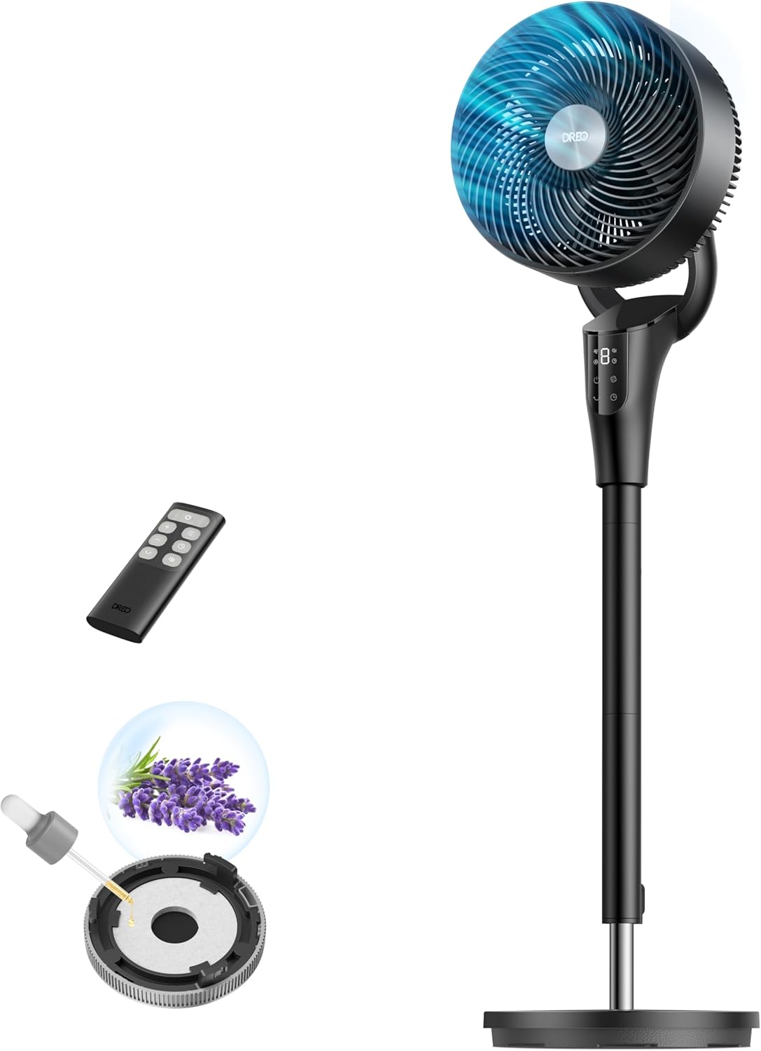 Fan for Bedroom, 2026 Upgraded, 90ft Airflow, 20dB Quiet Fan, 90° Oscillating Standing Fan for Whole Room