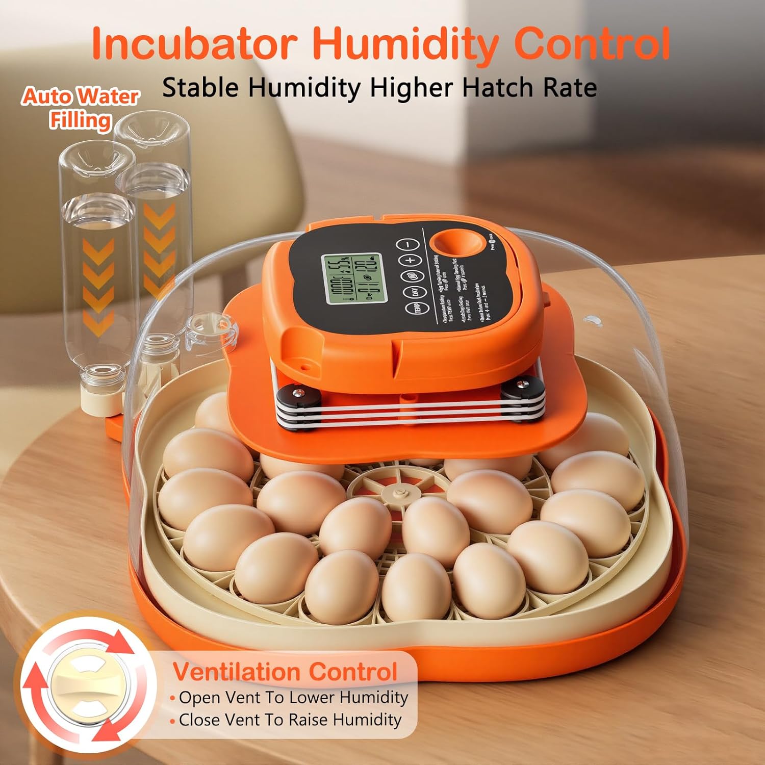 18 & 25 Egg Incubators for Hatching Eggs, Egg Incubator with Automatic Egg Turning and Humidity Control, Incubators for Hatching Eggs Chicken Quail Parrot Pigeon