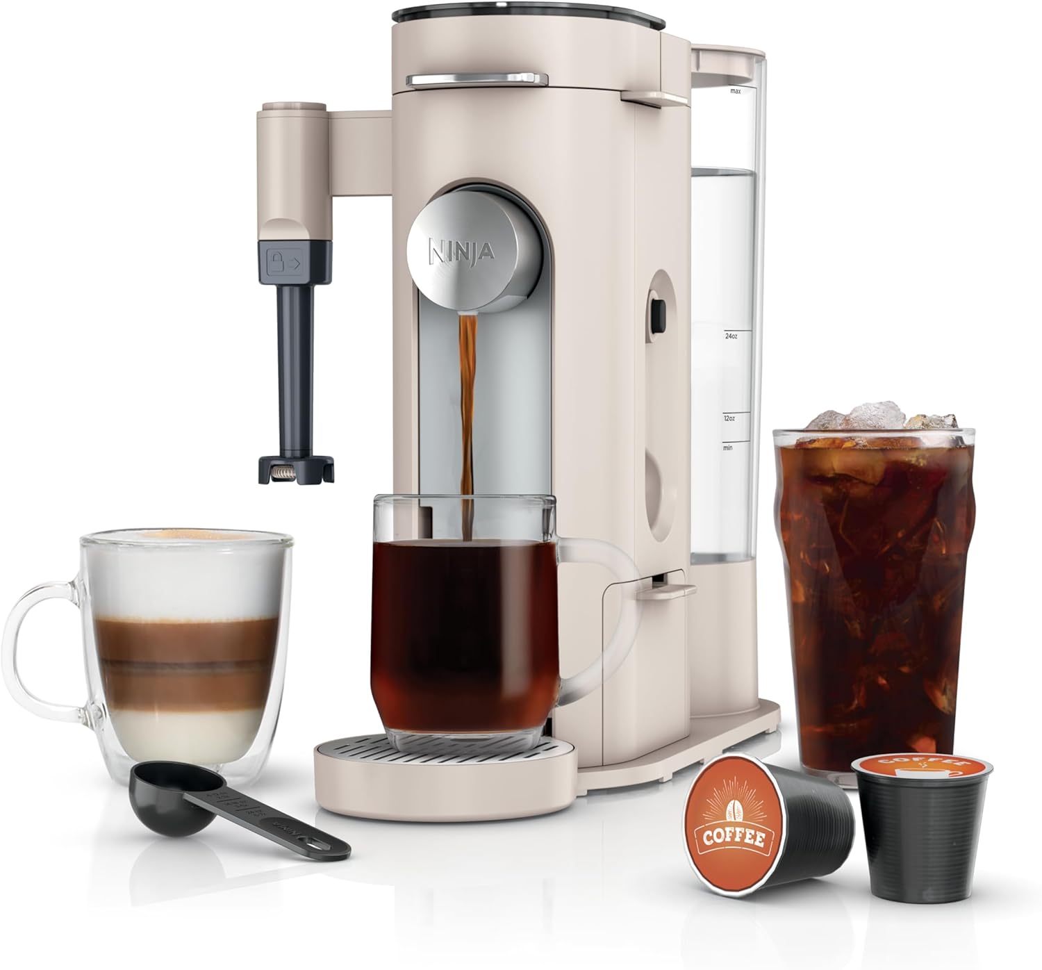 Single-Serve Coffee Maker – Compatible with Pods & Grounds, Specialty Coffee, Black
