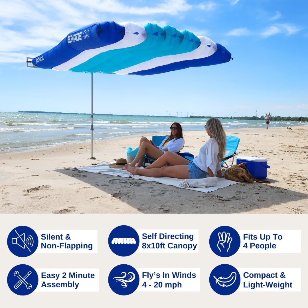 Wind-Inflating Beach Shade – Silent, Non-Flapping Desig