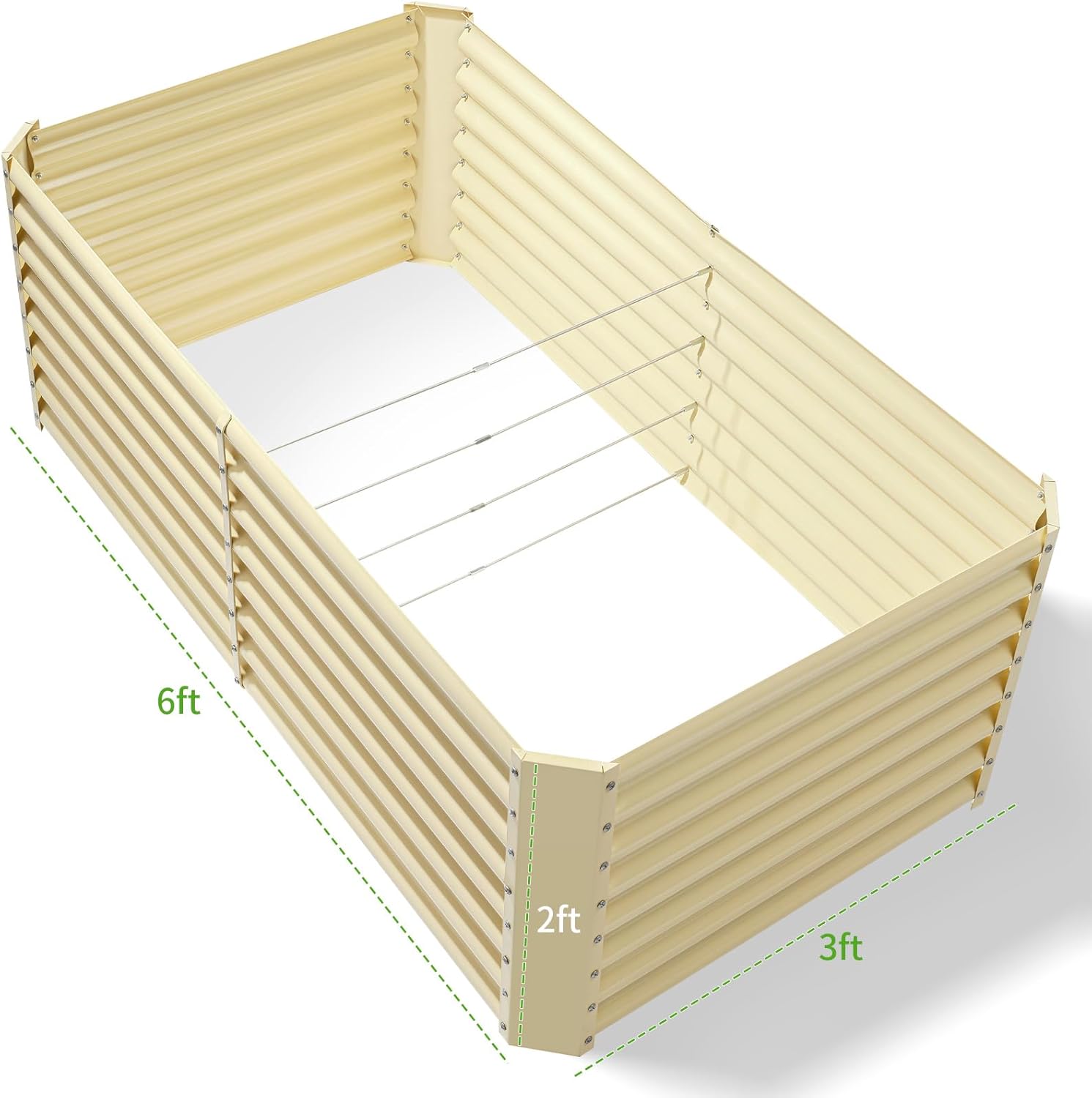 Galvanized Raised Garden Bed, Planter Boxes Outdoor, Raised Garden Beds Outdoor for Vegetables, Flowers, Herbs