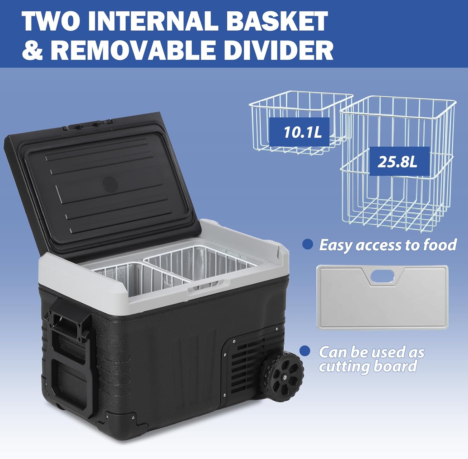 12 Volt Refrigerator, 37QT(35L) 12V Car Refrigerator, Portable Fridge Freezer Electric Cooler Dual Zone