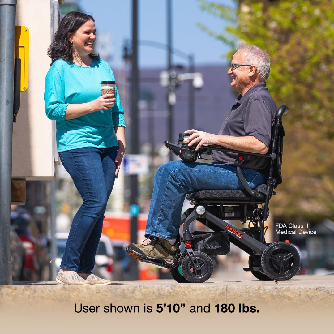 Lightweight Foldable Electric Wheelchair – Carbon Fiber Power Chair with Airline-Approved Battery, 300 lb Capacity