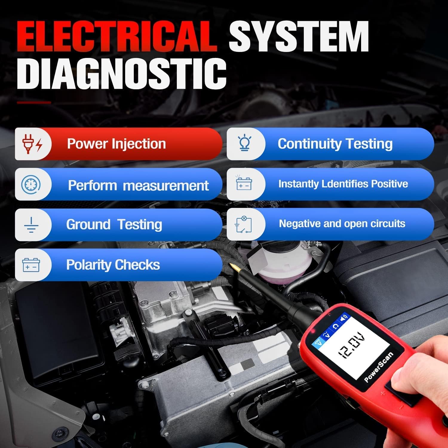 Professional Automotive 12V/24V Power Circuit Probe System Kit