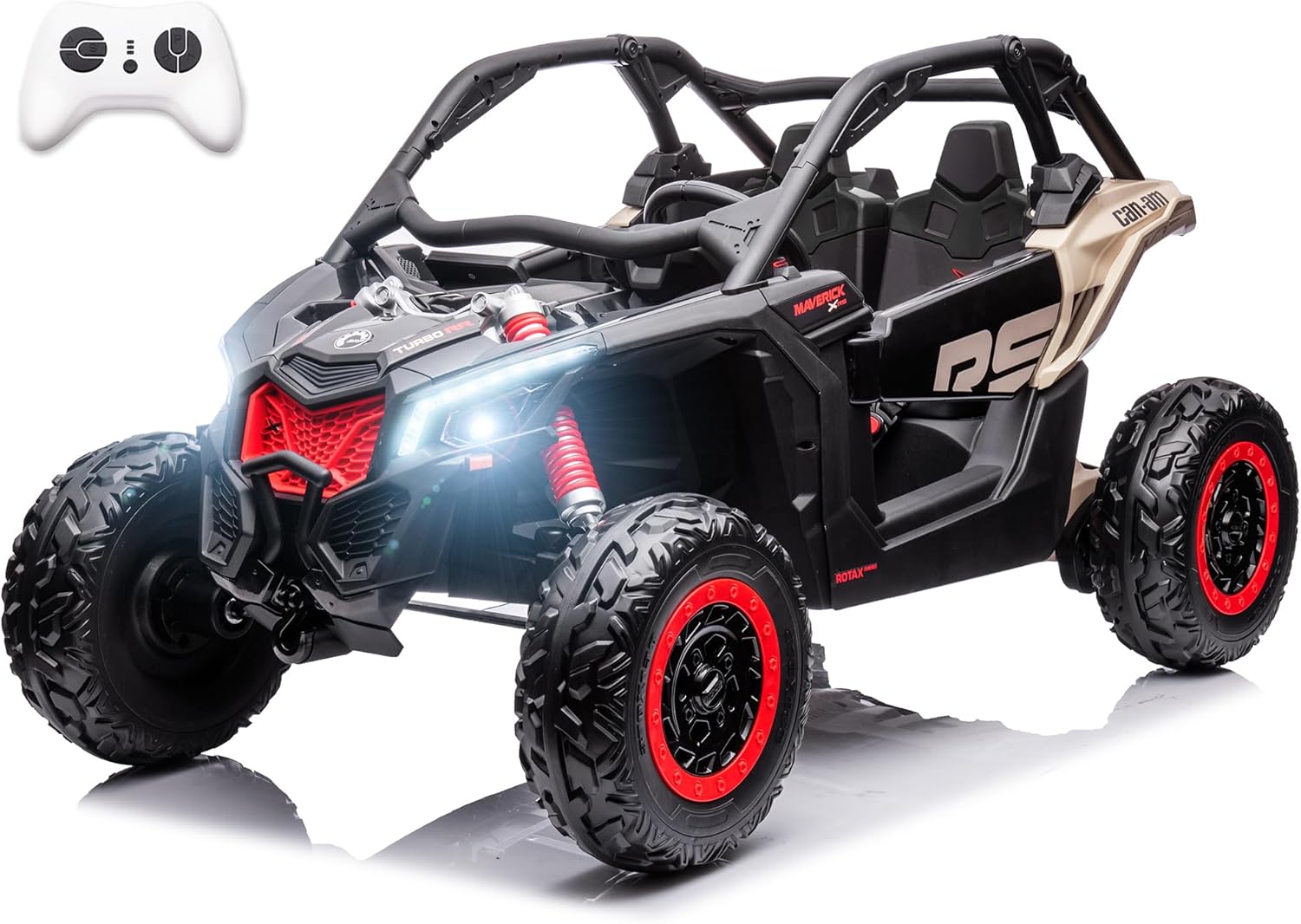 XXXL 24V 2 Seater Kids UTV with Remote Control Licensed  UTV 4WD Ride On Toy for Big Kids Ride On Truck with EVA Wheels, LED Headlight, Music Player, Shock Absorber
