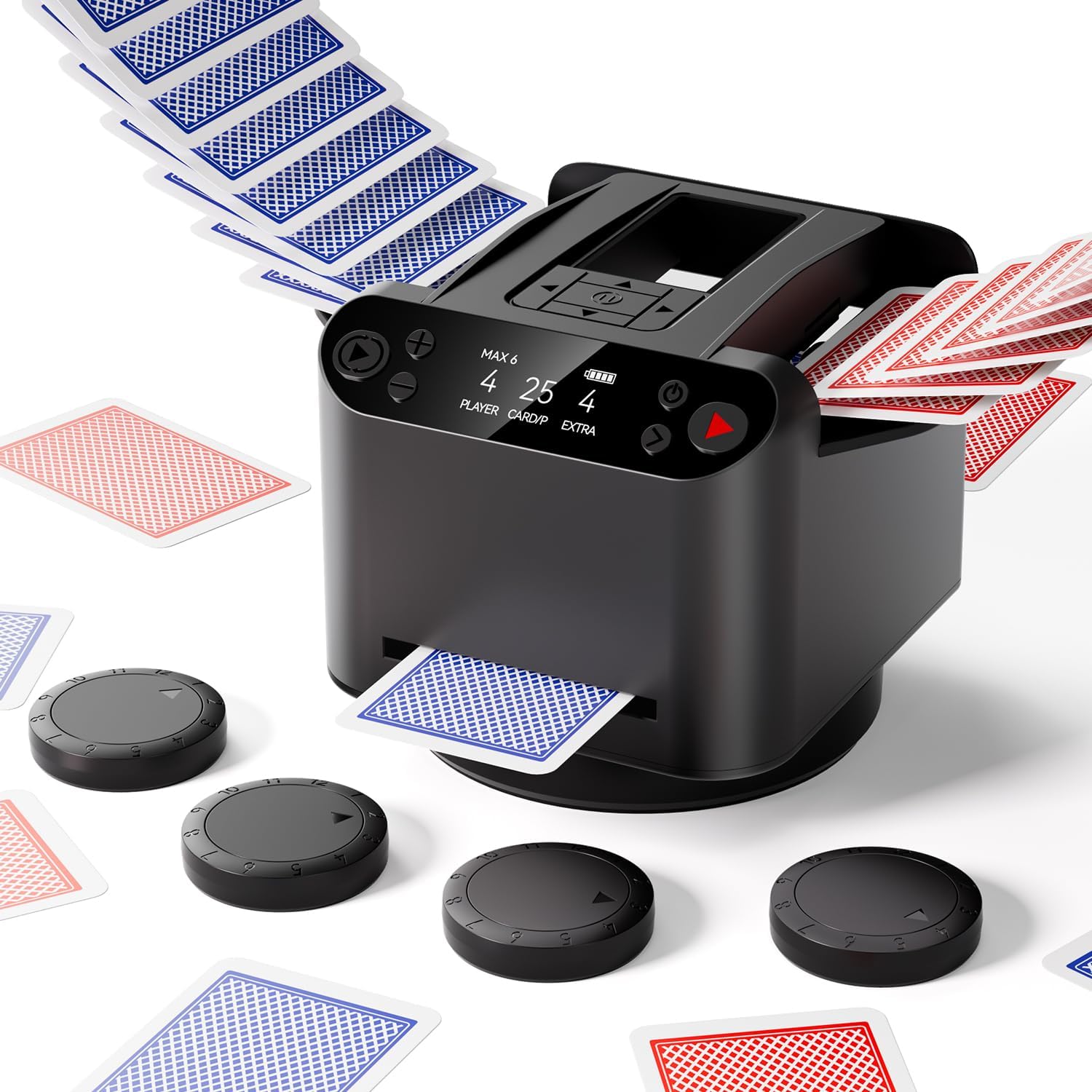 Automatic Card Shuffler & Dealer for 1-2 Decks, Rechargeable
