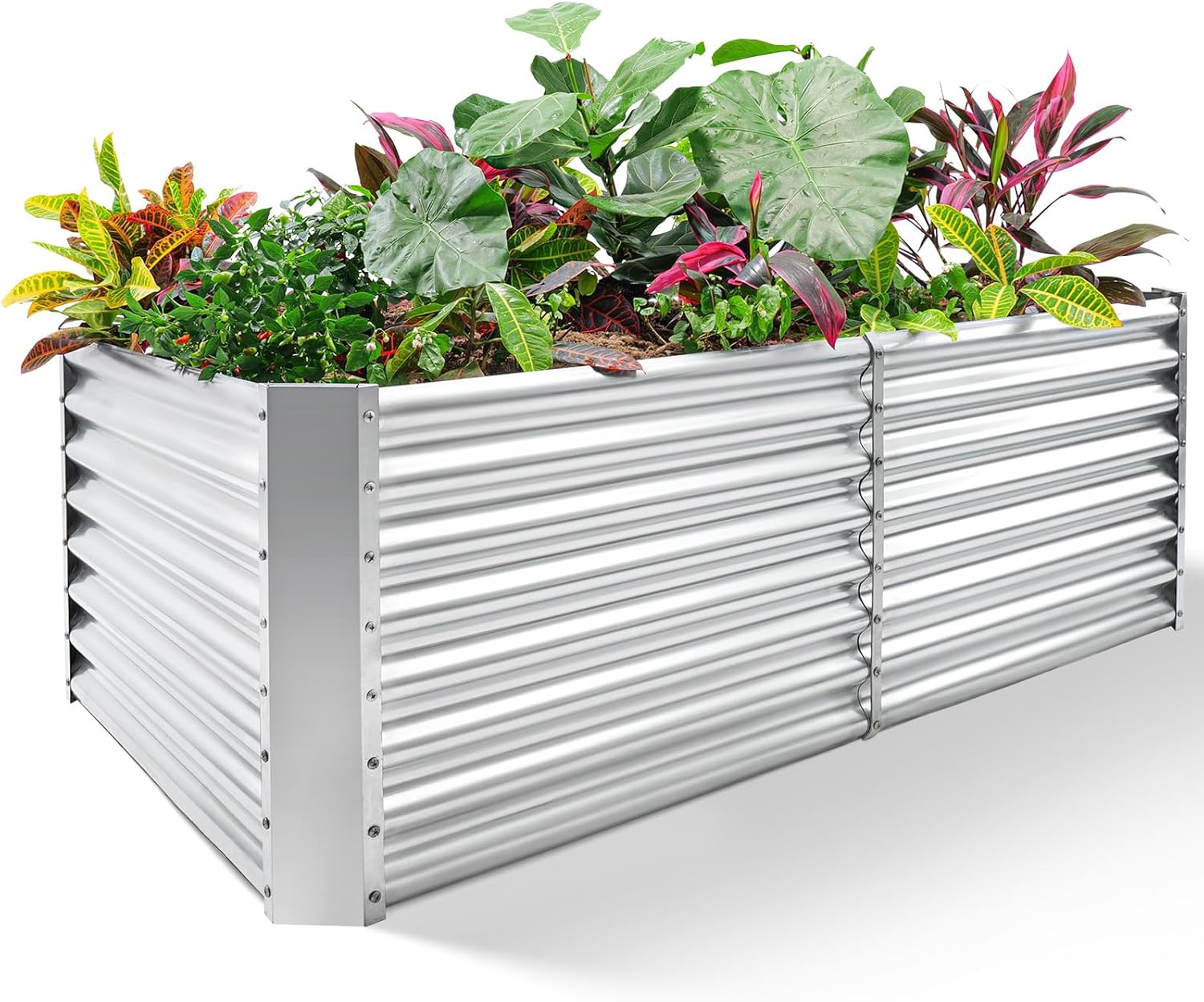 Galvanized Raised Garden Bed, Planter Boxes Outdoor, Raised Garden Beds Outdoor for Vegetables, Flowers, Herbs
