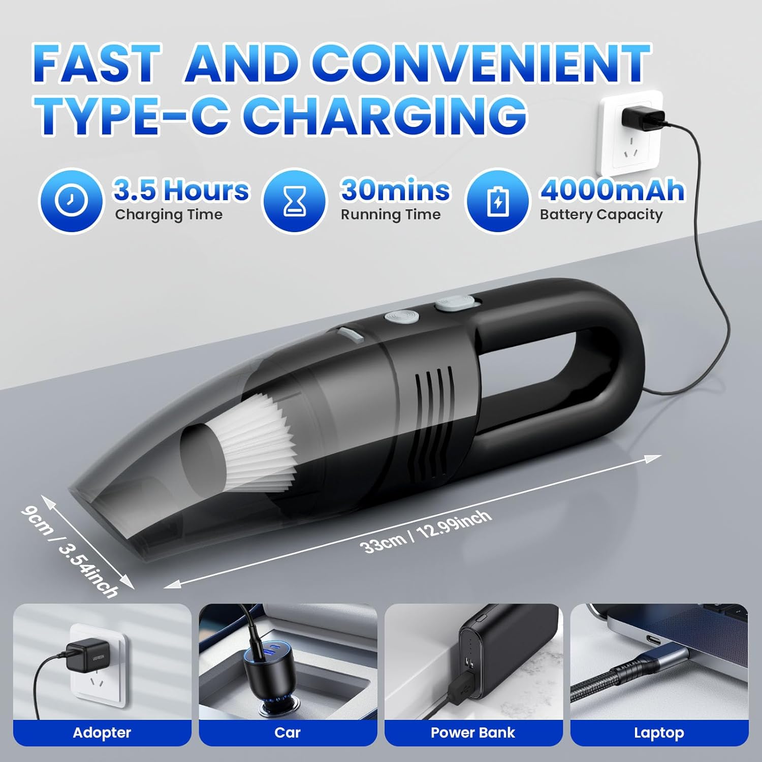 11000PA High-Power Car Vacuum!