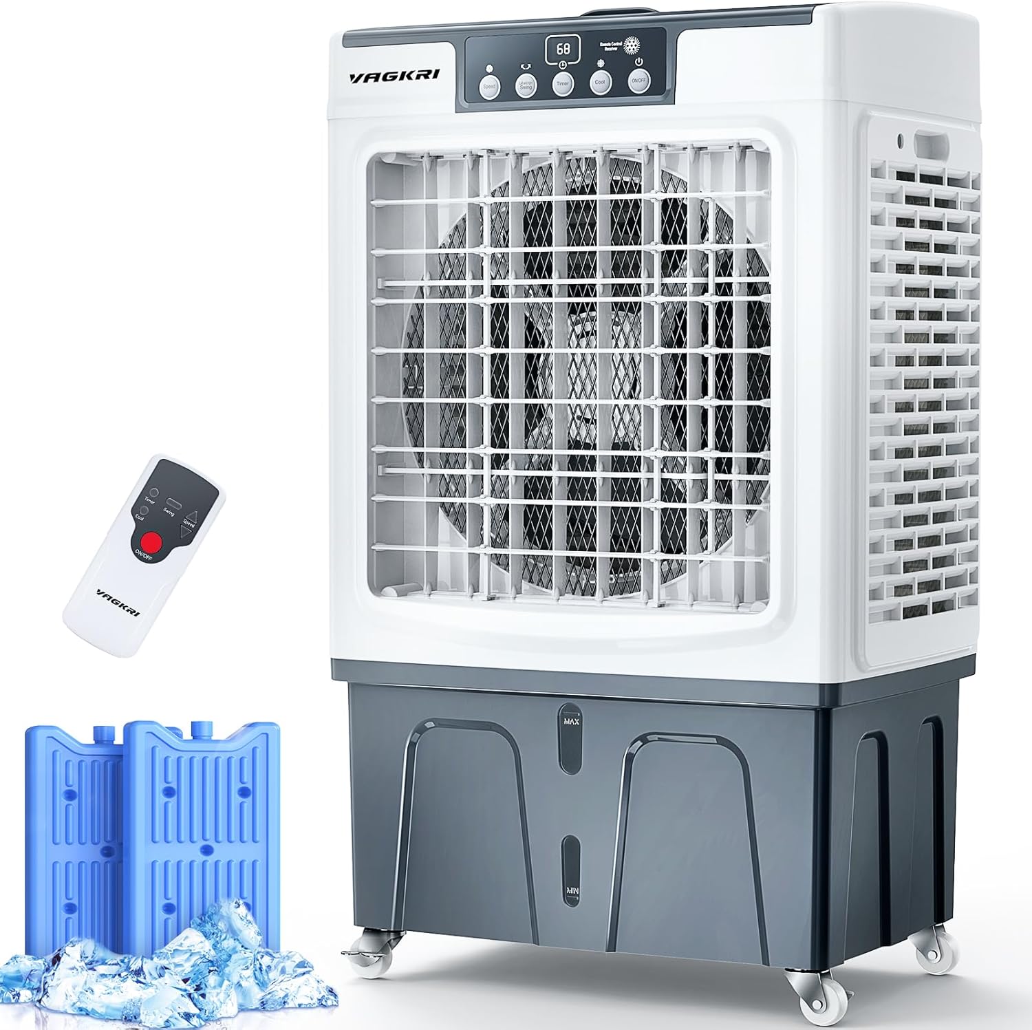 Swamp Cooler, 3100CFM Evaporative Air Cooler with 3 Modes & Wind Speeds