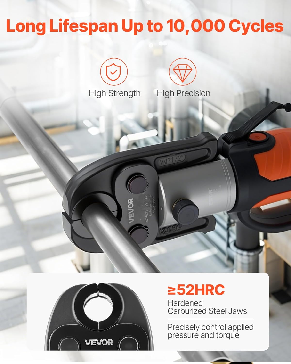 7PCS Pressing Kit 1/2" to 2" - 3PCS Press Jaws, 3PCS Press Rings, 1PCS Actuator for  Carbon Steel Pipes, Compatible with Standard Press Tools - with Case