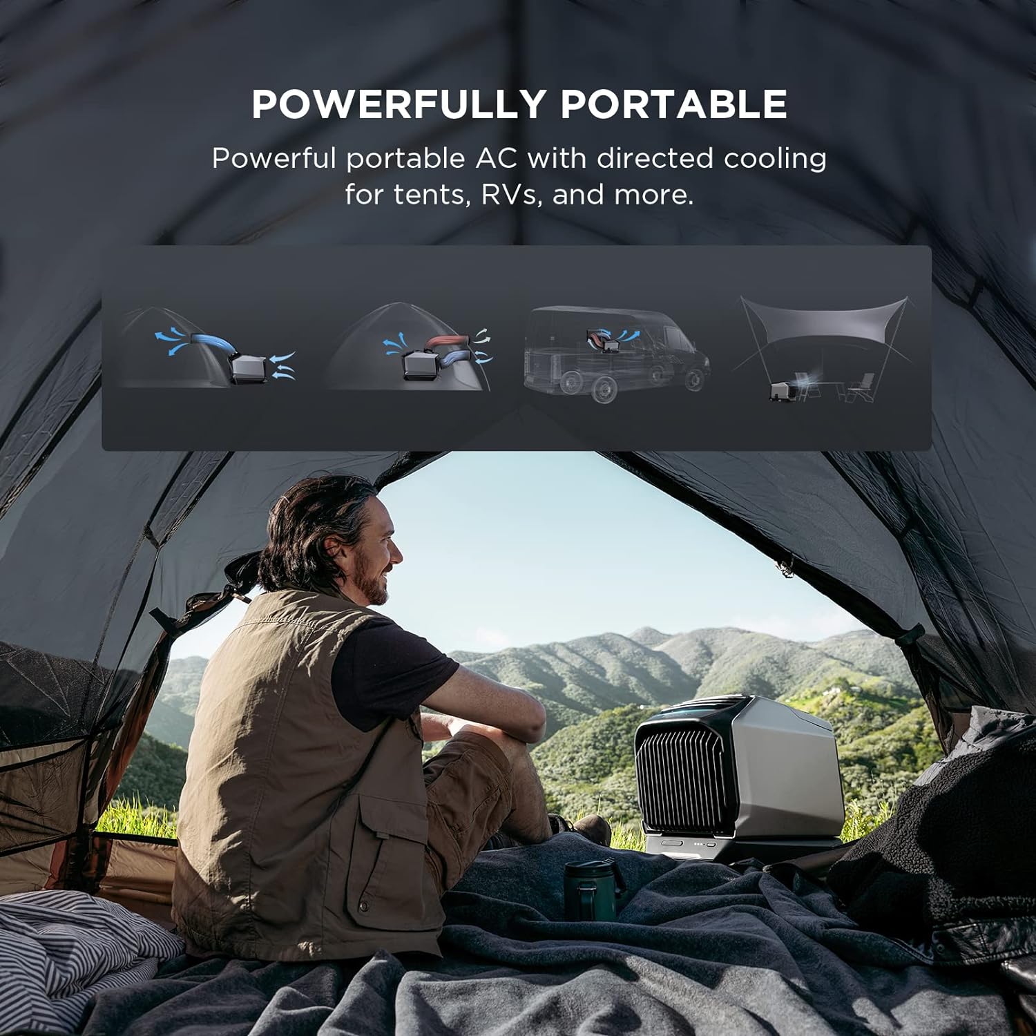 Wave 2 Portable Air Conditioner, Air Conditioning Unit with Heat, Air Portable AC for Outdoor Tent Camping/RVs or Home Use