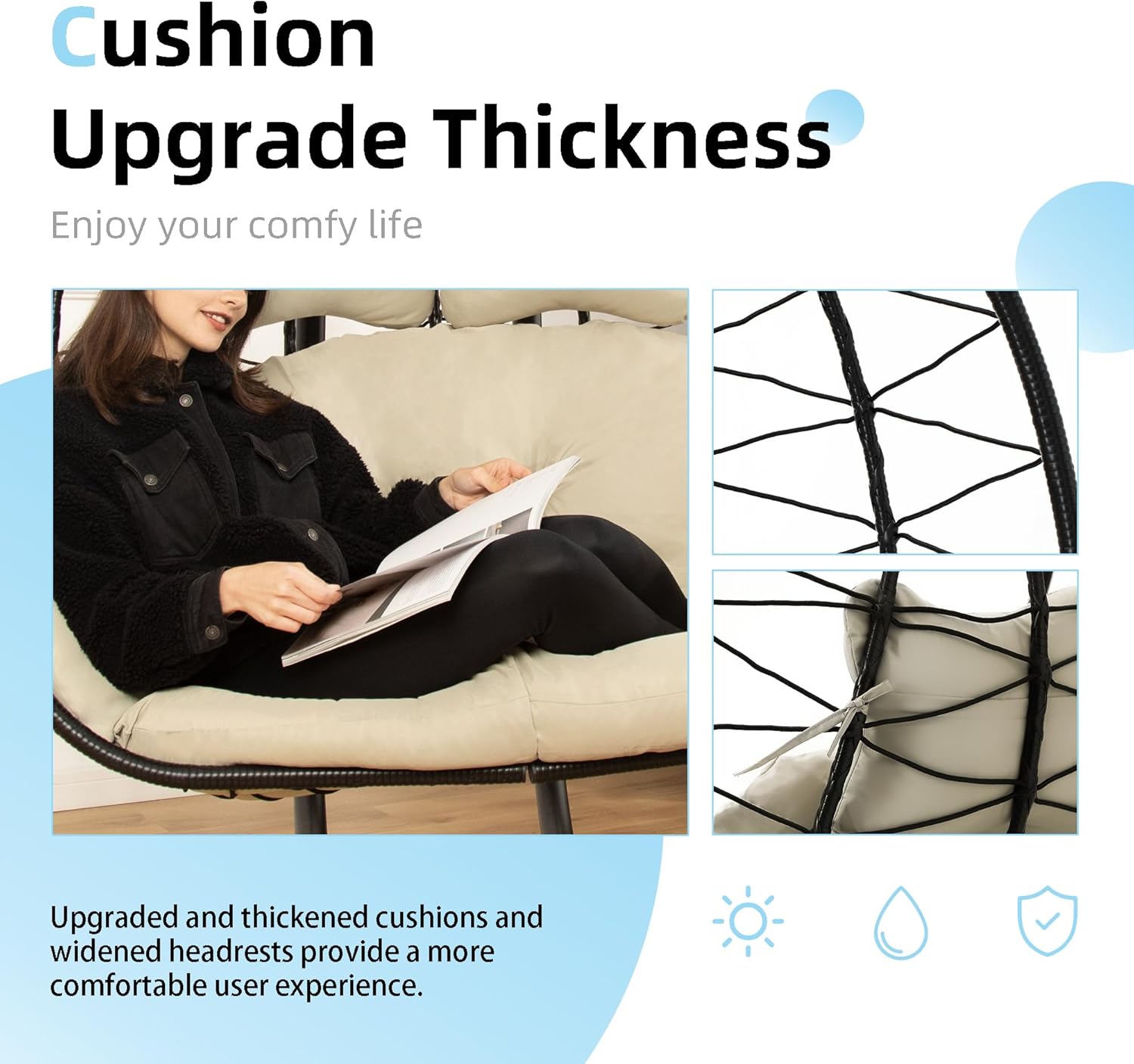 Egg Chair Swing with Stand | Foldable Hanging Loveseat | 700lbs Capacity
