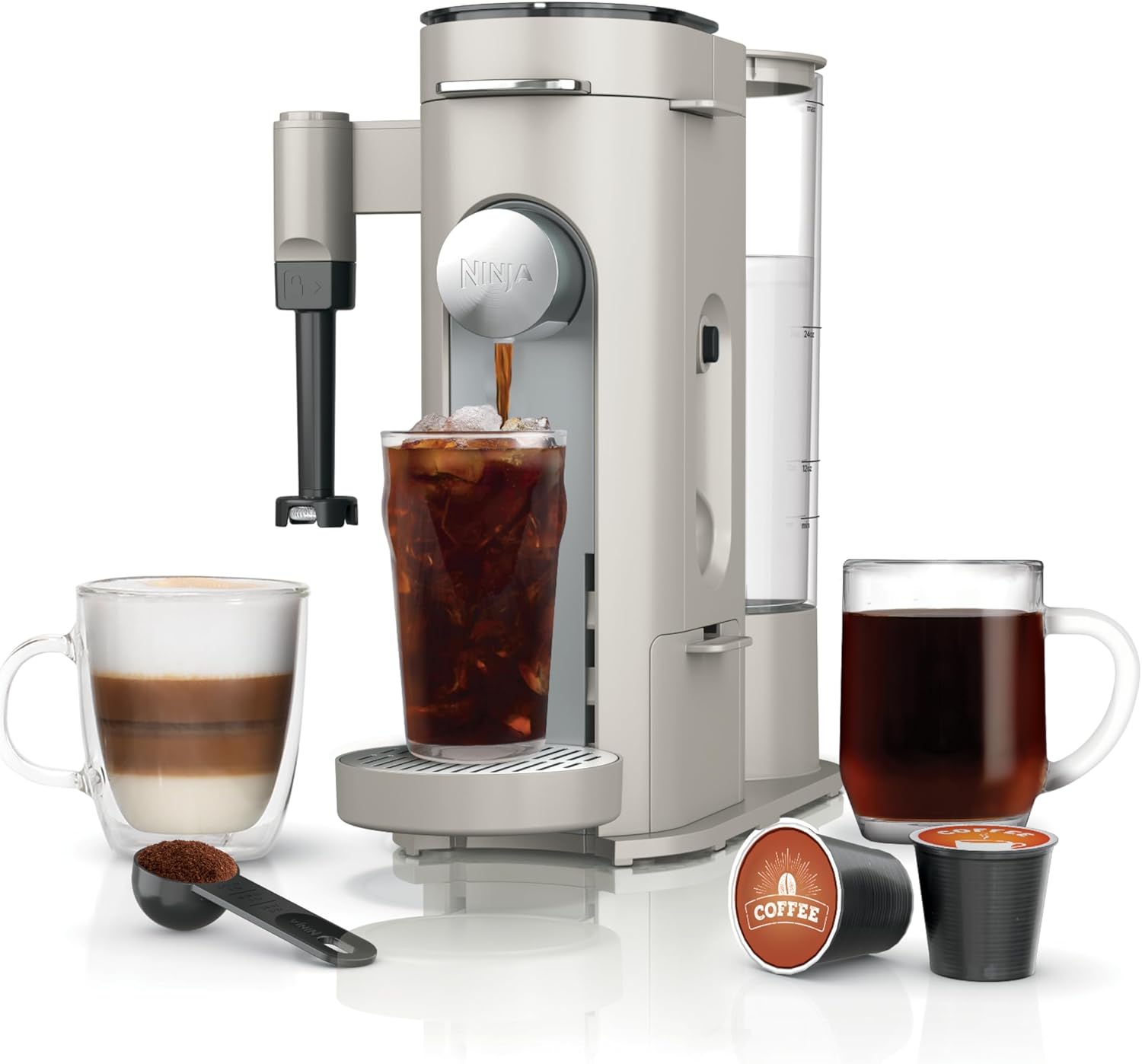 Single-Serve Coffee Maker – Compatible with Pods & Grounds, Specialty Coffee, Black