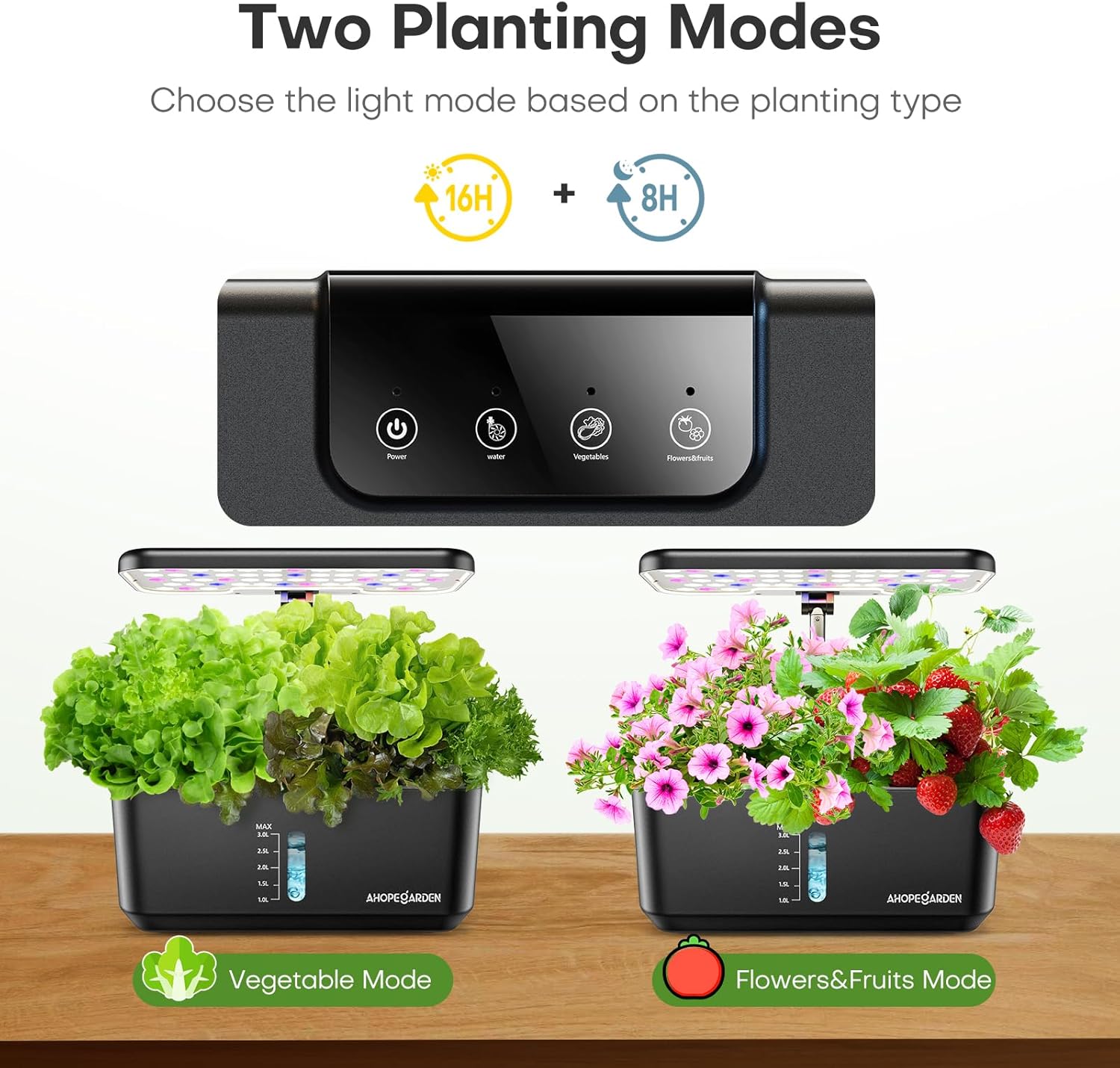 Indoor Garden Hydroponics Growing System: 10 Pods Plant Germination Kit Herb Vegetable Growth Lamp Countertop with LED Grow Light