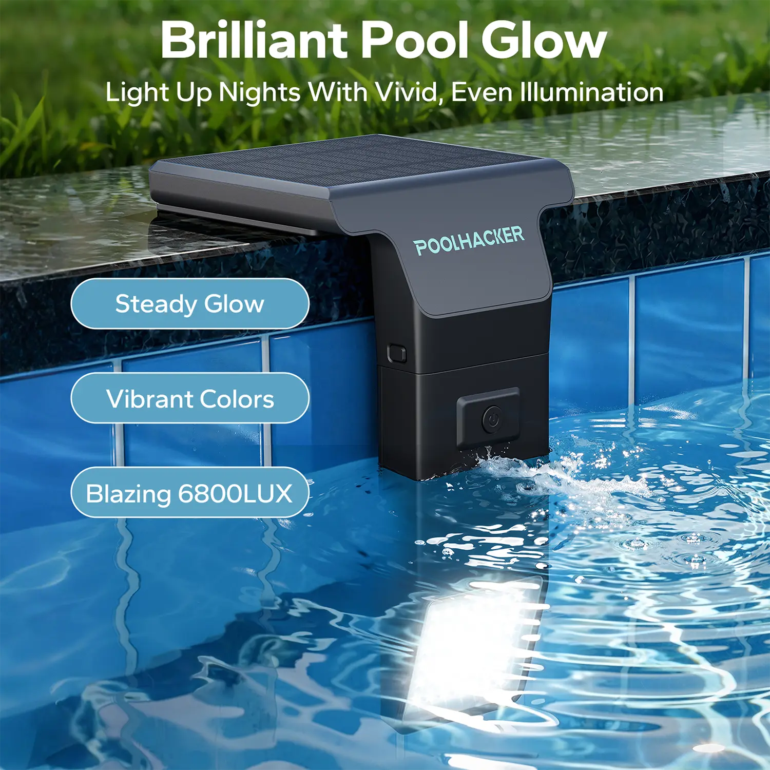 Poolside Solar Light – Waterproof Submersible LED with Remote, for Inground & Above Ground Pools (1 Pack)