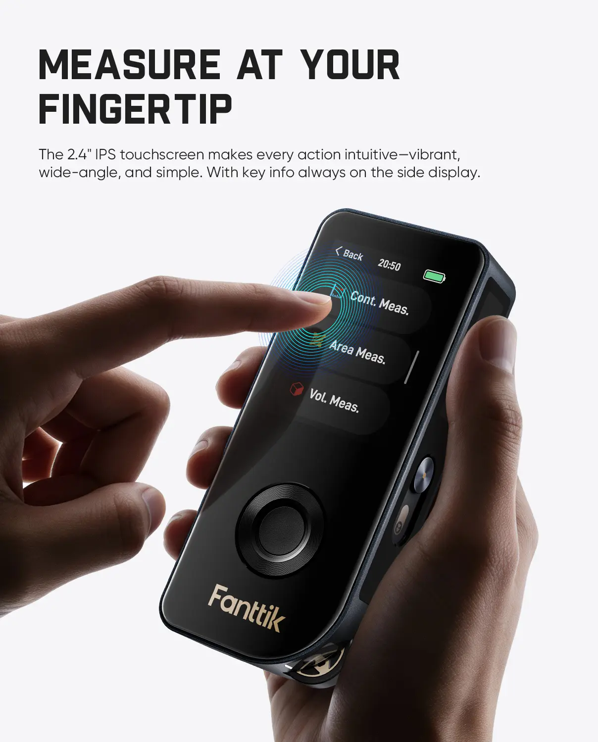 【FathersDayGift】3-in-1 Laser Measuring Tool - 197Ft Rechargeable Range Finder with IPS Touch Screen, Side LCD, Wheel Roller, 3-Axis Self Levelling Laser Leveler Tool, User-Friendly Interface, Portable for Home DIY