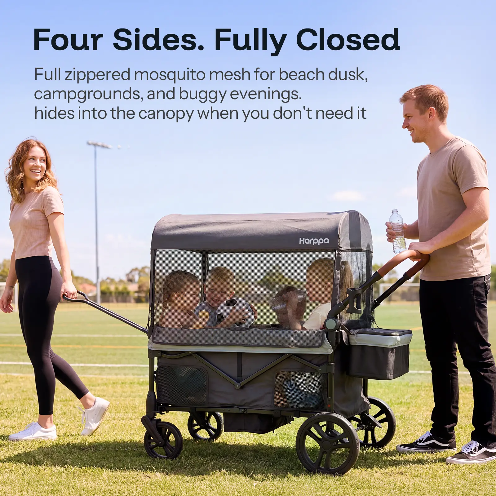Lightweight Folding Adjustable 2-Seat/4-Seat Travel Stroller, Canopy, Push-Pull Handle, EVA Foam All-Terrain Wheel, Large Storage, Outdoor/Camping Use, Lightweight Travel Stroller, Adjustable Stroller,summerwins