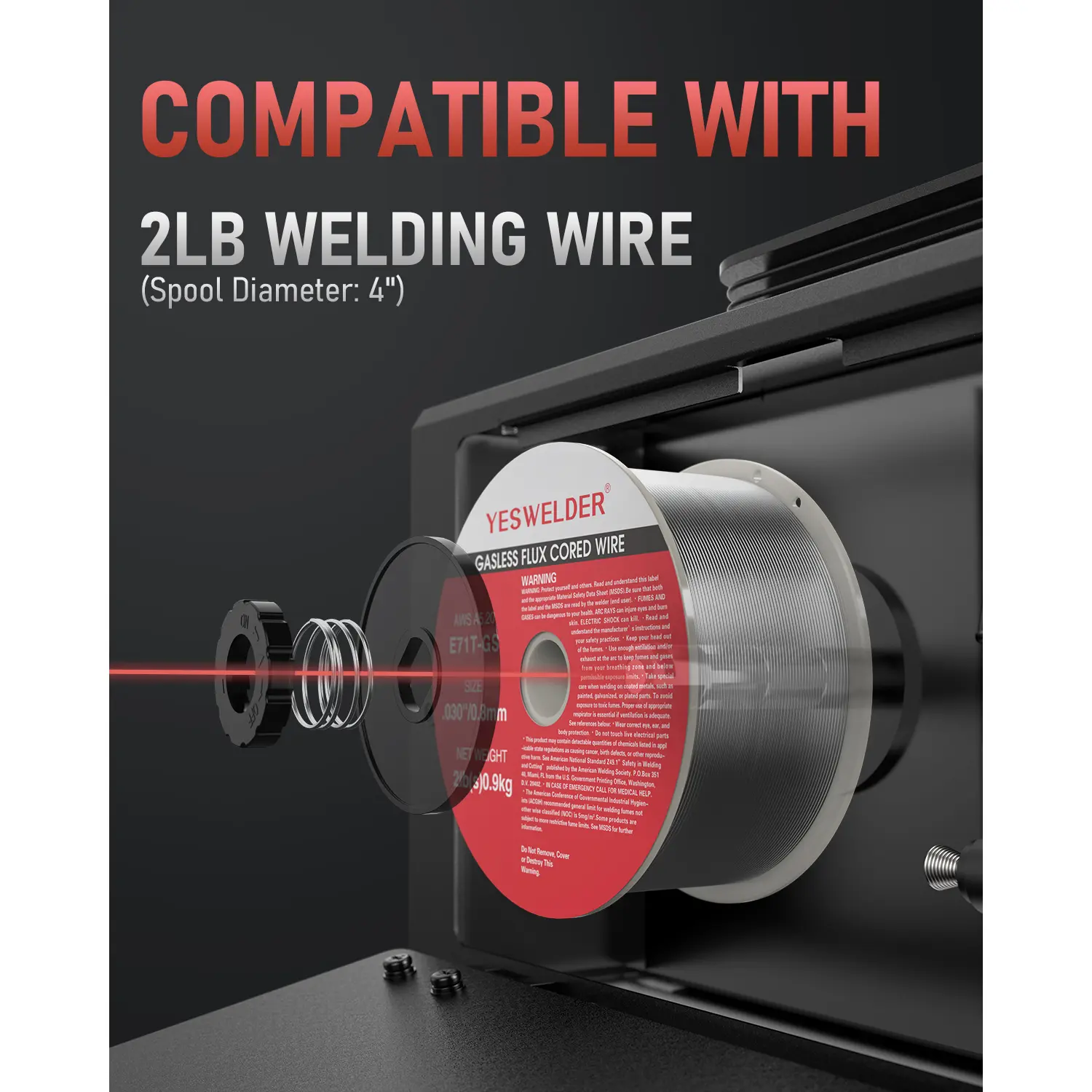 135A 110V Gasless MIG Welder | 3-in-1 Flux Core/Lift TIG/Stick Inverter Welding Machine with Synergic Control