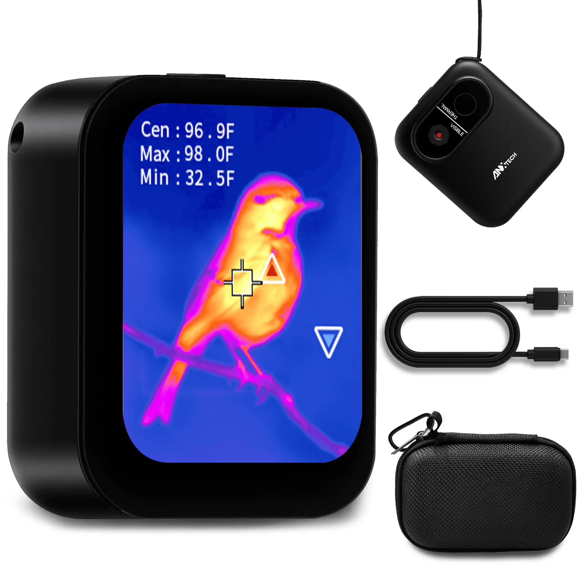 Mini Thermal Camera with Touchscreen, No App Required Small Infrared Imager for Home Inspection, 80×60 IR Resolution Infrared Camera for Detect Hidden Camera, Water Leak Detection