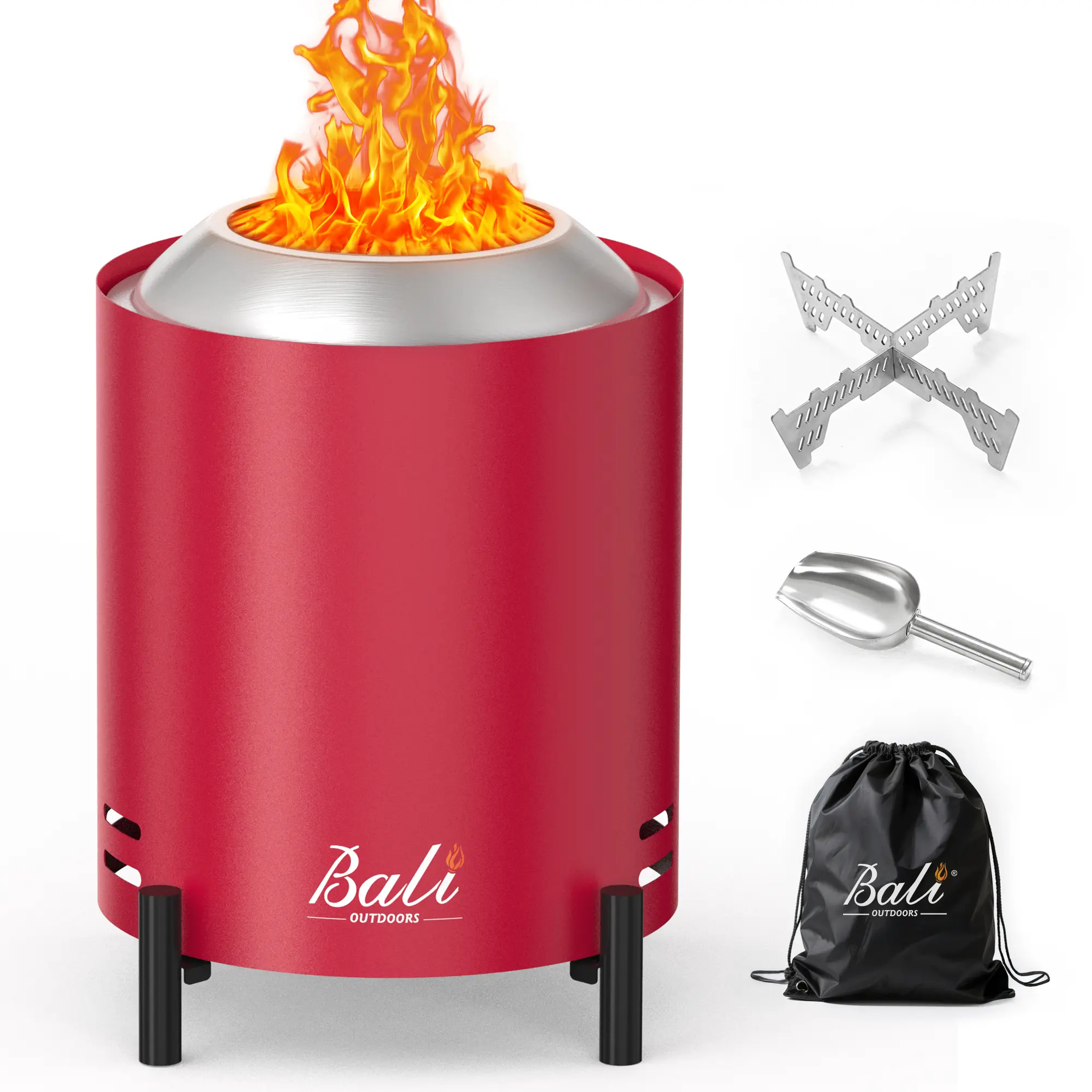 6.5 inch Pellet Tabletop Fire Pit Round, Stainless Steel Table Top Firepit Small, Outdoor Smokeless Firepit Portable, Burning Firepit