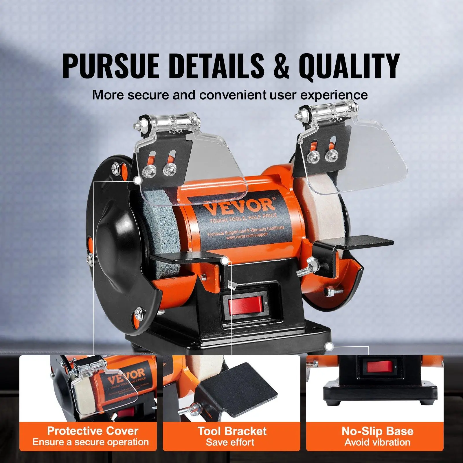 Bench Polisher & Buffing Machine for Metal/Jewelry/Wood - With Wool & Abrasive Wheels, 100 Tools, 3590RPM