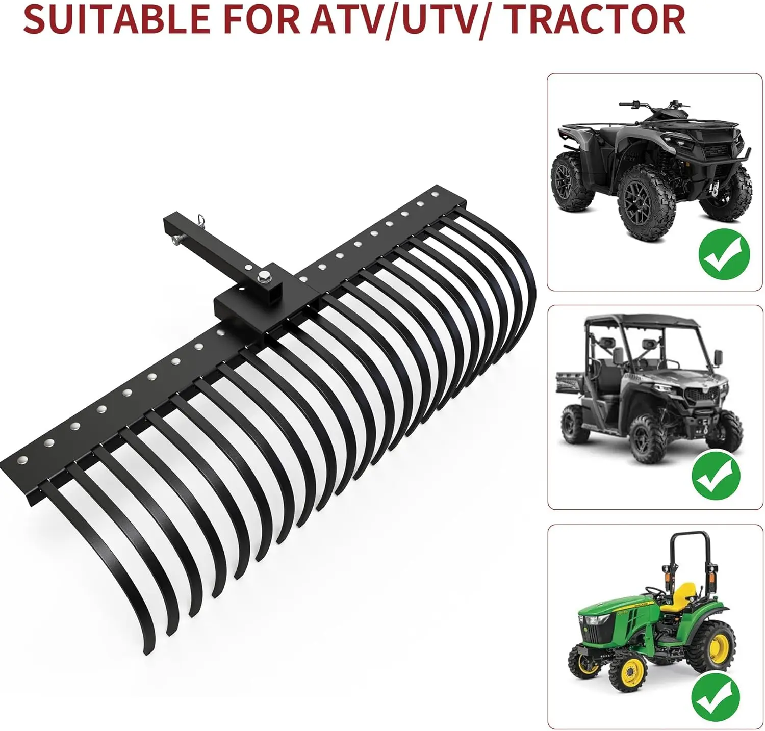48" / 60" Tow Behind Landscape Rake