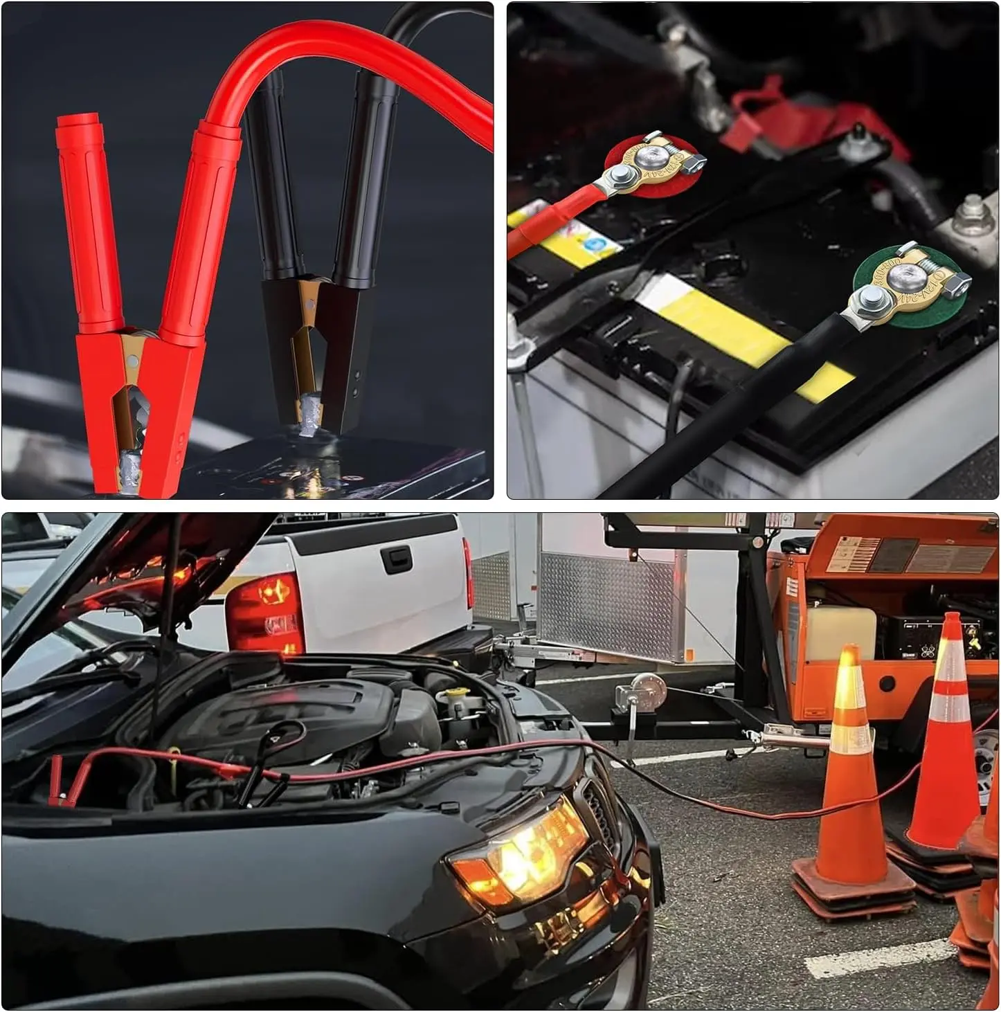 Nilight 0 Gauge 25 Feet Heavy Duty Jumper Cables 1000 Amp Booster Battery Cables with Permanent Installation kit and Quick Connect Plug Includes carrying bag for 12V & 24V Cars SUVs and Trucks summervibes fathersdaygift