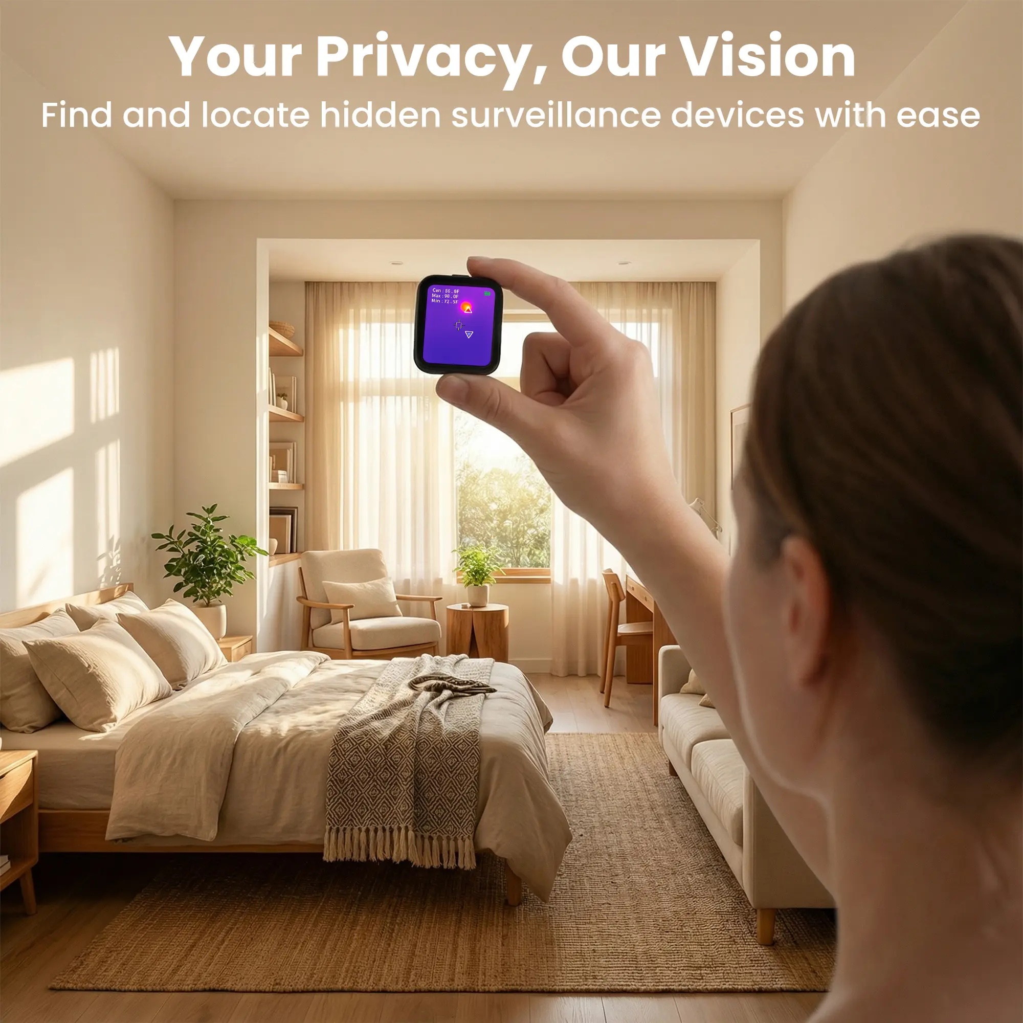Mini Thermal Camera with Touchscreen, No App Required Small Infrared Imager for Home Inspection, 80×60 IR Resolution Infrared Camera for Detect Hidden Camera, Water Leak Detection