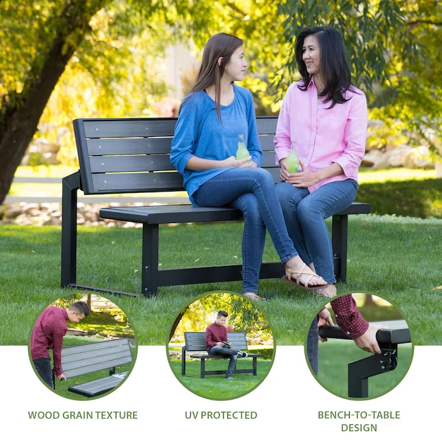 Convertible outdoor bench, perfect for gardens, patios, or porches