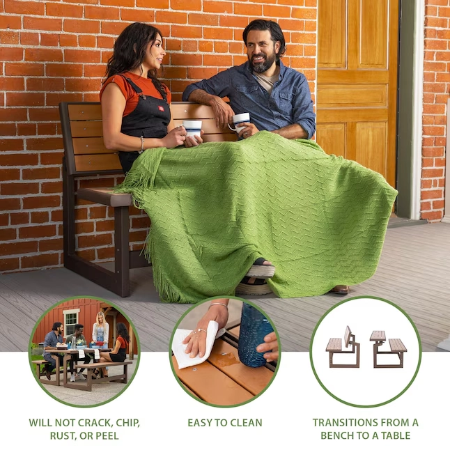 Convertible outdoor bench, perfect for gardens, patios, or porches