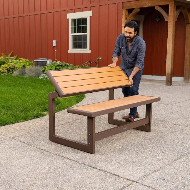 Convertible outdoor bench, perfect for gardens, patios, or porches