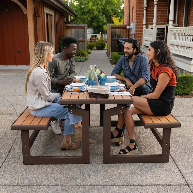Convertible outdoor bench, perfect for gardens, patios, or porches