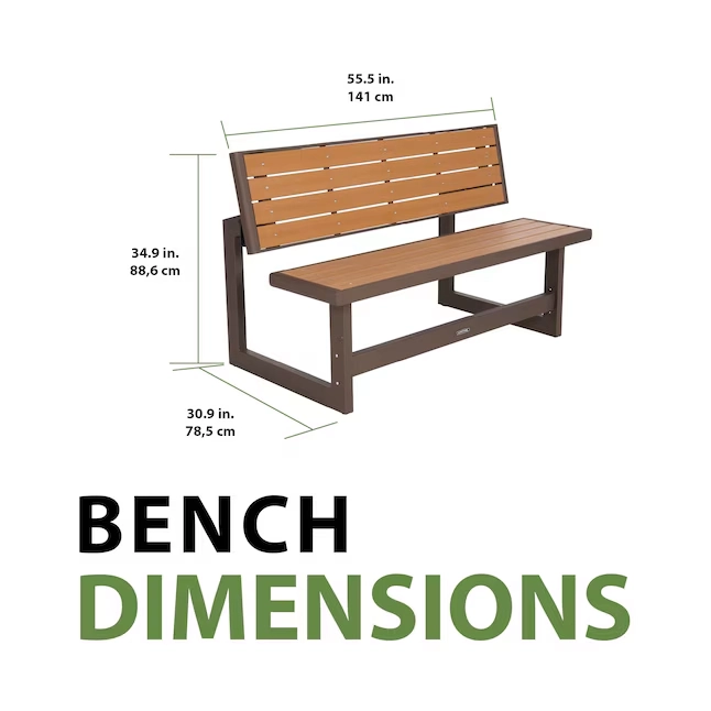 Convertible outdoor bench, perfect for gardens, patios, or porches