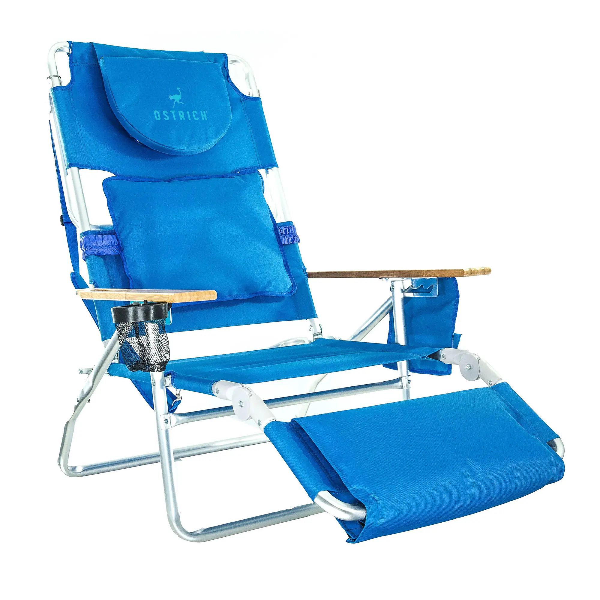3-in-1 Reclining Lounge Chair – Padded Folding Beach Chair with Adjustable Positions for Pool, Patio & Sunbathing