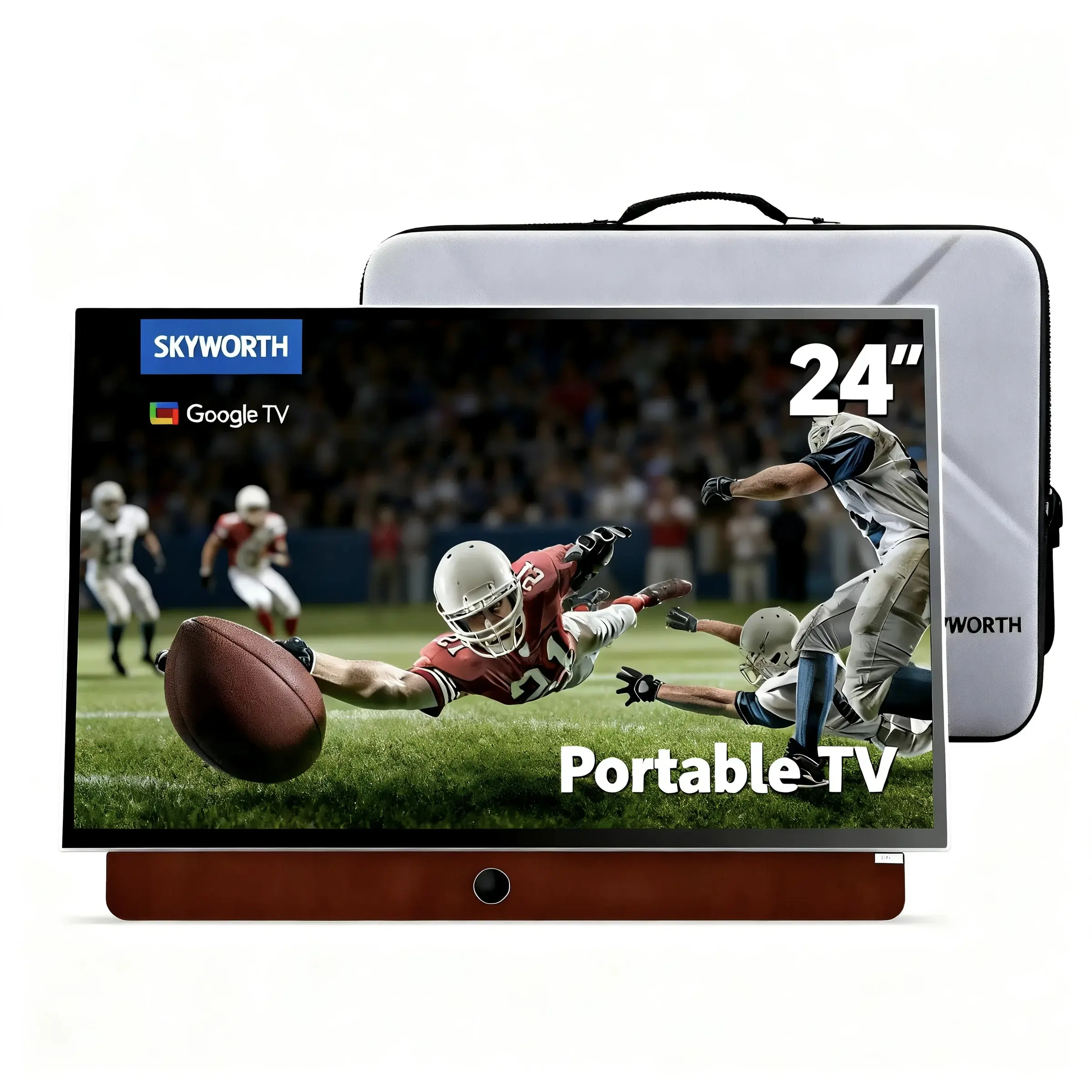24'' Portable Smart TV – 1080P FHD Google TV with Built-In Battery, Dolby Audio, Chromecast & Voice Control
