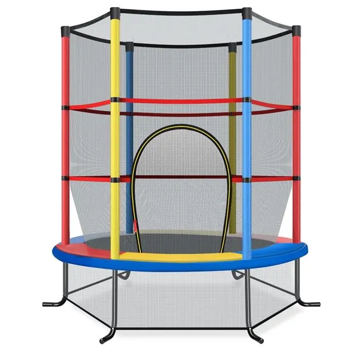 55"/60" Trampoline for Kids, No-Gap Jumping Mat, Easy to Assemble, Indoor/Outdoor, Ideal Gift for Boys and Girls,Summervibes