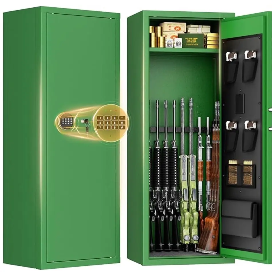14-16 Gun Safe, Large Gun Safe for Rifles and Pistols, Quick Access Rifle Safe with 3 Removable Gun Racks and 4 Pistol Pockets, Digital Gun Cabinet with Dual Alarm and Mute Mode