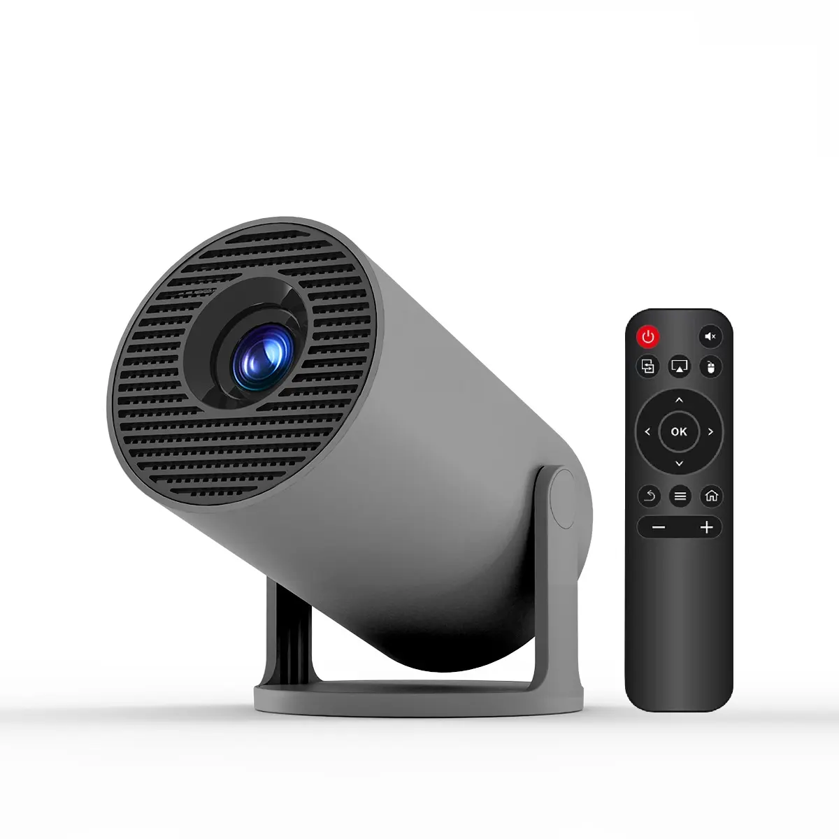 Smart Projector HY300Pro+ with 4K Decode 290ANSI Auto Keystone Correction Built-in 5W speaker Dual WiFi6 Wireless BT5.4 Android 14 Native 1280*720P
