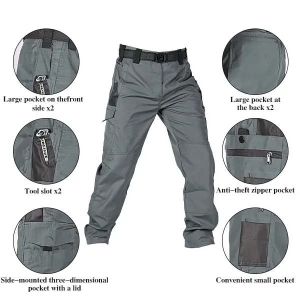 Men's Solid Color Tactical Work Pants,230g/m² new fabric