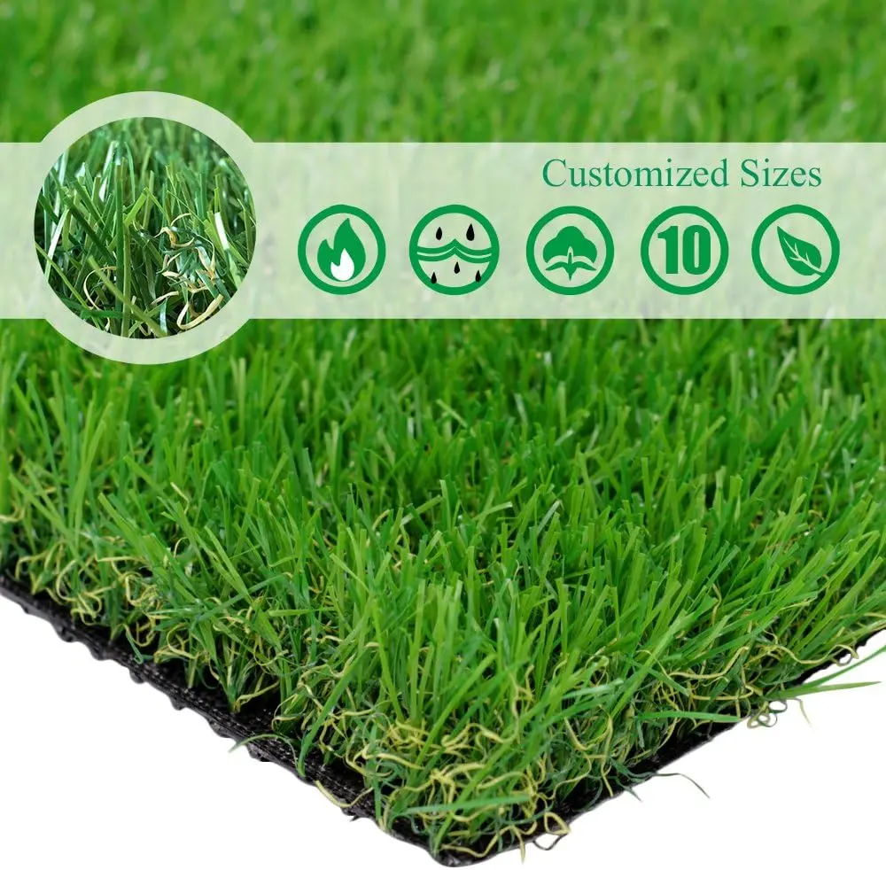 Realistic Artificial Grass Turf -5FTX10FT(50 Square FT), Thick Fake Grass Pet Dog Mat Pad with Drain Holes