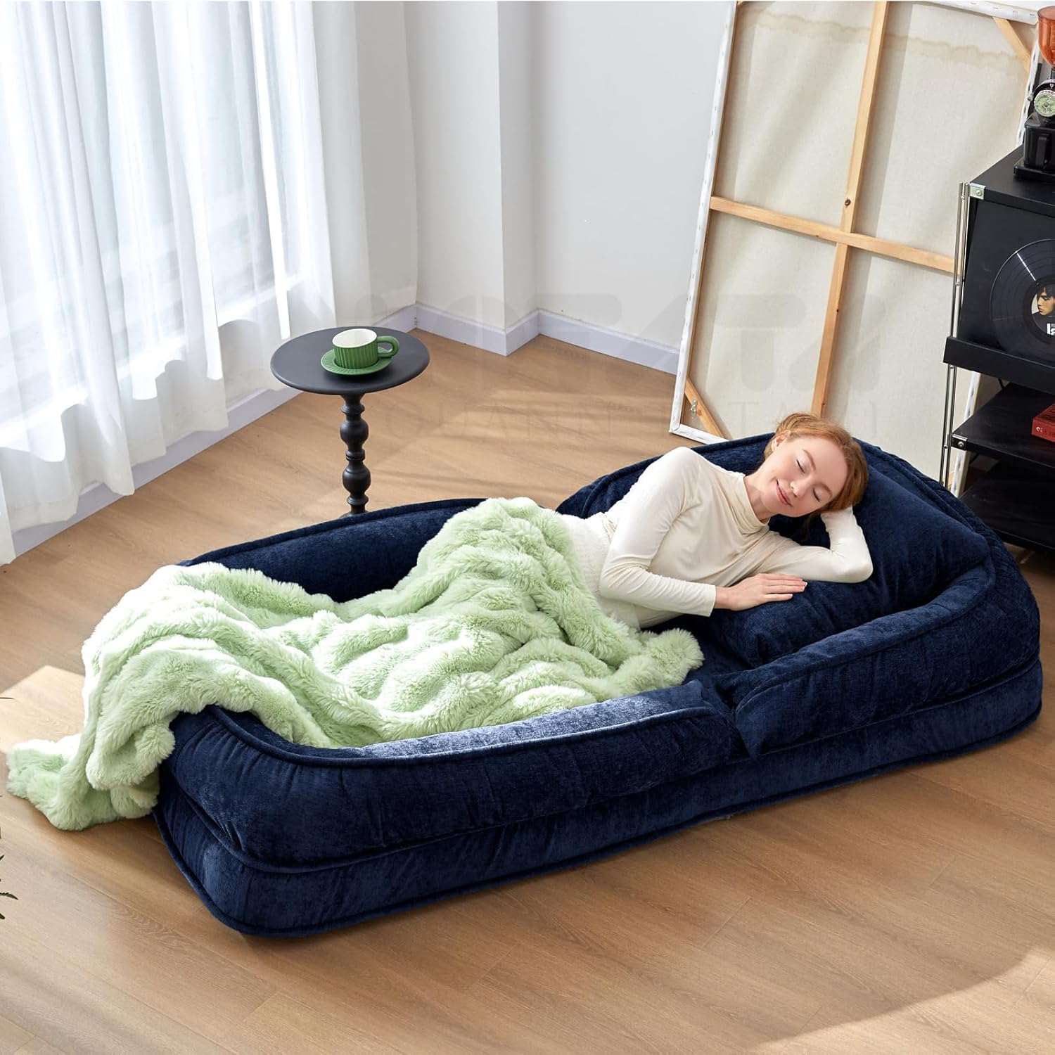 Summer Sale！Foldable Lazy Sofa Bed Floor Chair