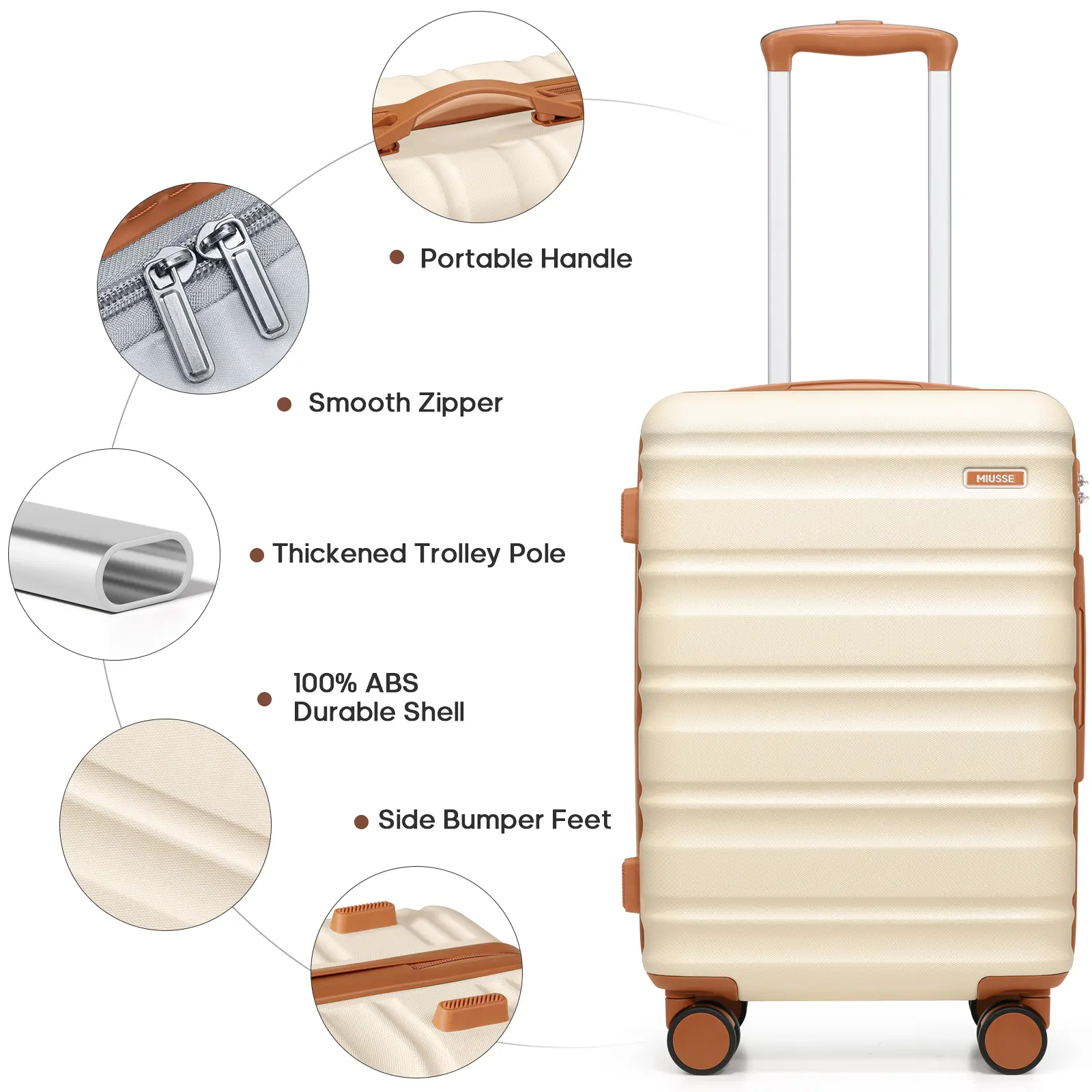 Piece Lightweight Durable Hardside Luggage Set - 20/24/28-Inch Spinner Suitcases with TSA Lock, YKK Zipper Carry-On, Travel Backpack, 3 Packing Cubes for Summer Travel, Outdoor Fun, Lightweight Durable Luggage