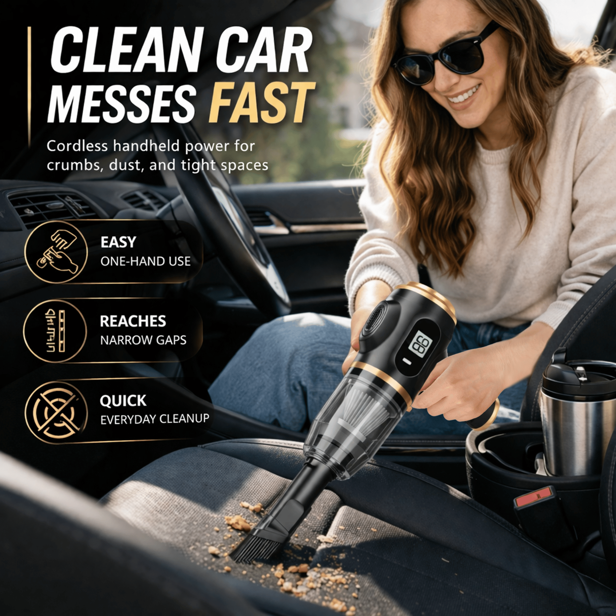 2-in-1 Handheld Vacuum & Air Duster – 4500Pa Suction, 644g, Washable Filter